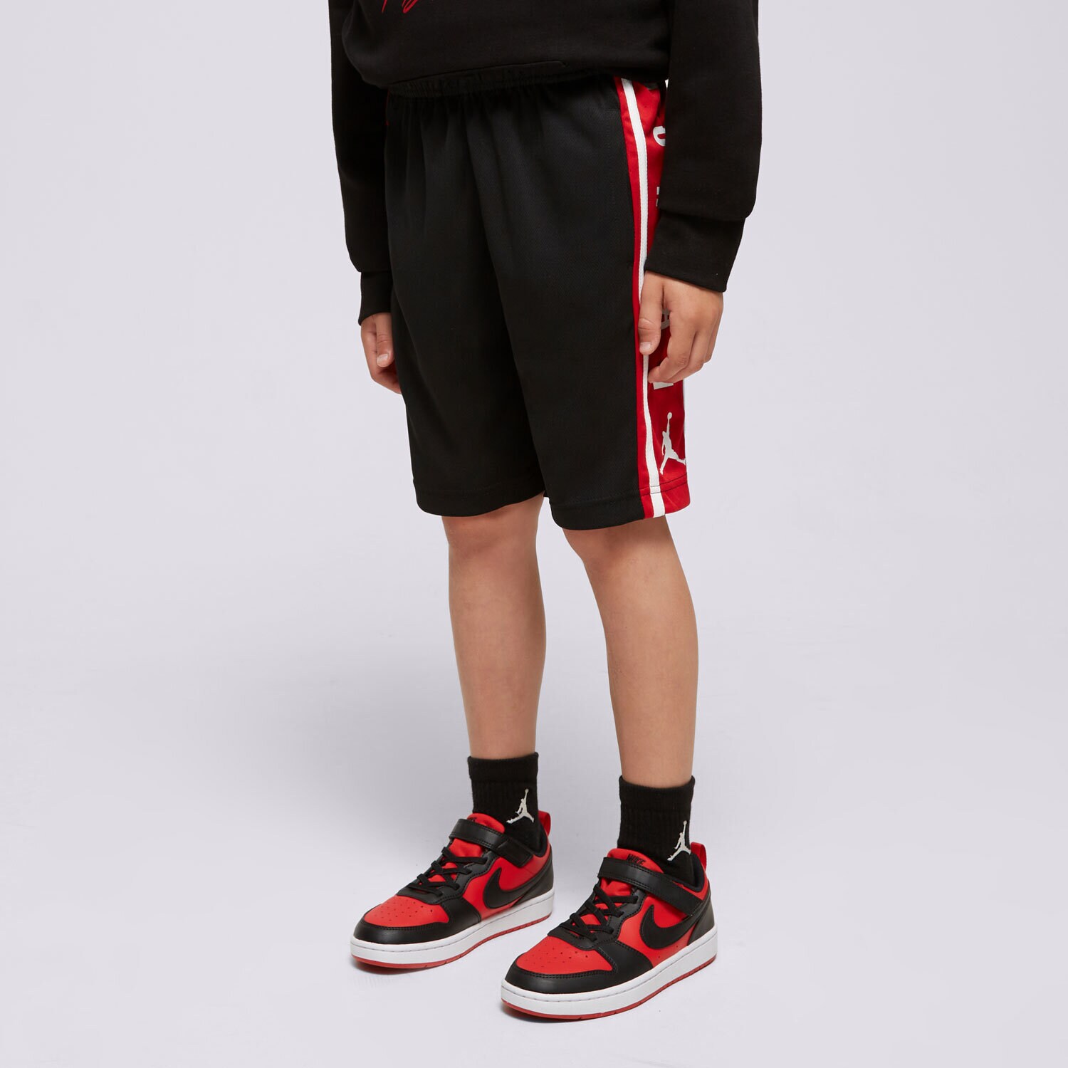Dječje kratke hlače i haljine JORDAN KRATKE HLAČE HBR PLY SHRT BLK/RD B 957115-023 crna