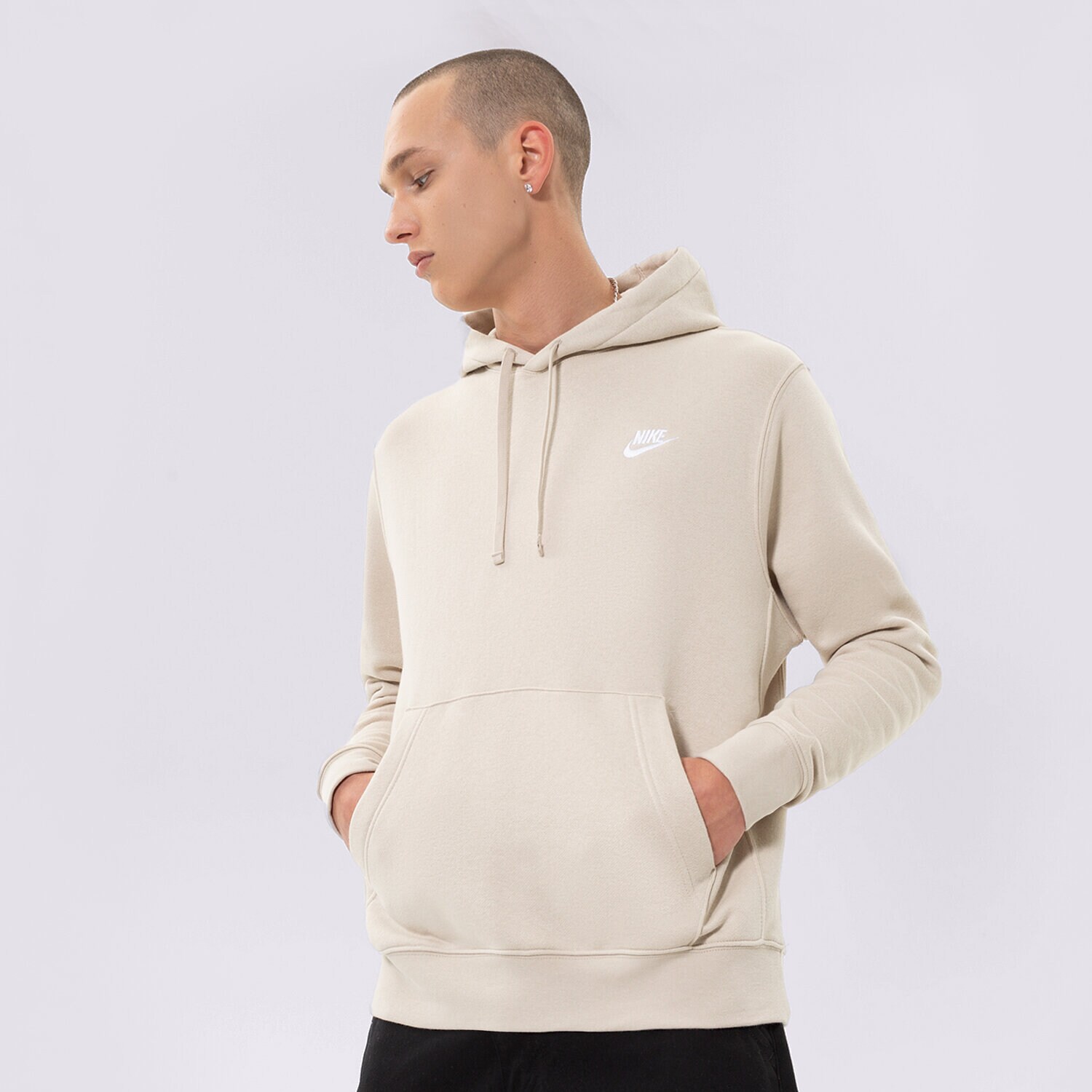 Muške dukserice NIKE VESTA S KAPULJAČOM SPORTSWEAR CLUB FLEECE BV2654-206 bež