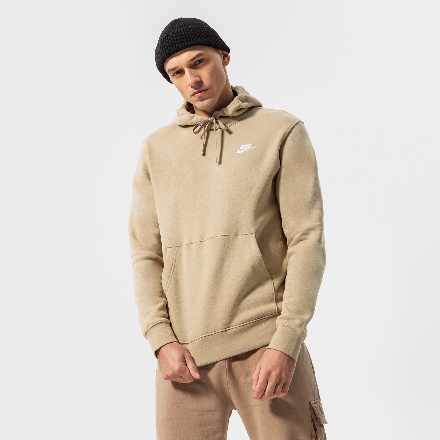 Muške dukserice NIKE VESTA S KAPULJAČOM SPORTSWEAR CLUB FLEECE BV2654-250 bež