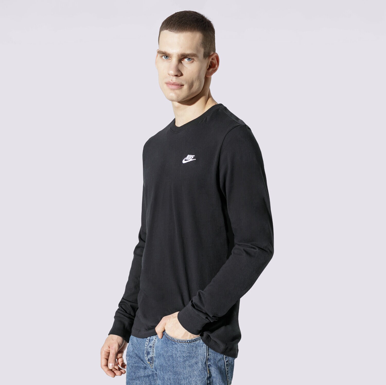 Muške majice NIKE T-SHIRT NSW CLUB LONG-SLEEVE TEE AR5193-010 crna