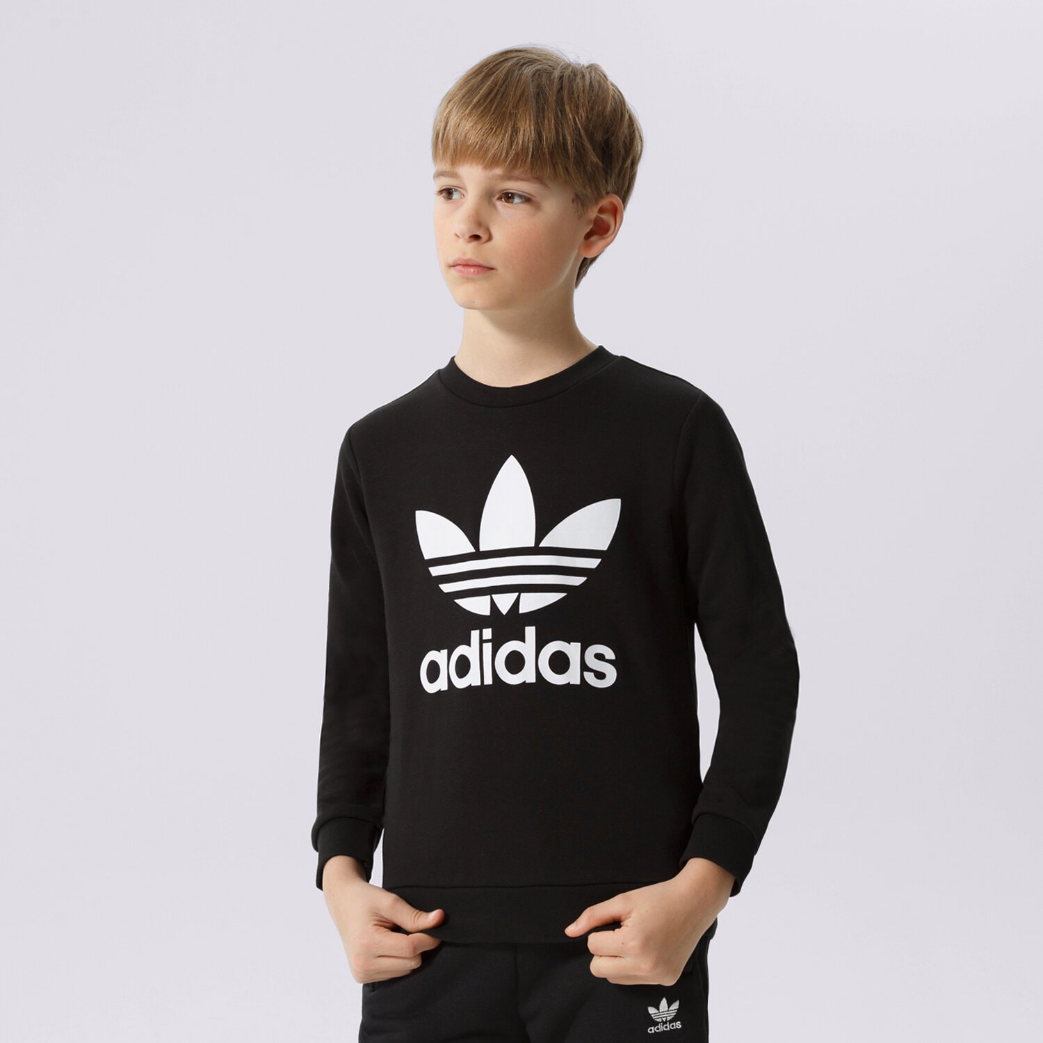 Dječje dukserice ADIDAS VESTA TREFOIL CREW BOY ED7797 crna