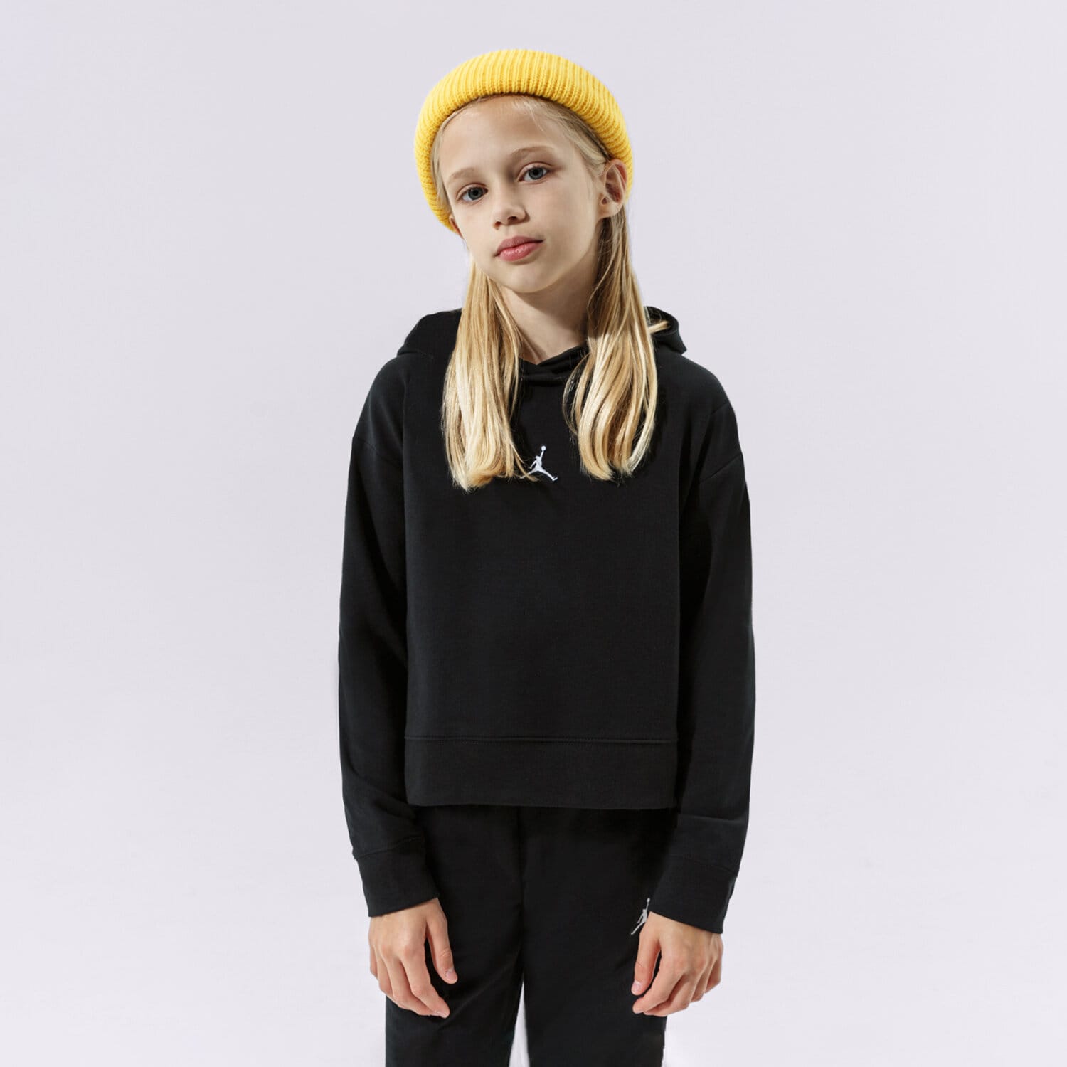 Dječje dukserice JORDAN VESTA S KAPULJAČOM ESSENTIALS BOXY PO G GIRL 45A858-023 crna