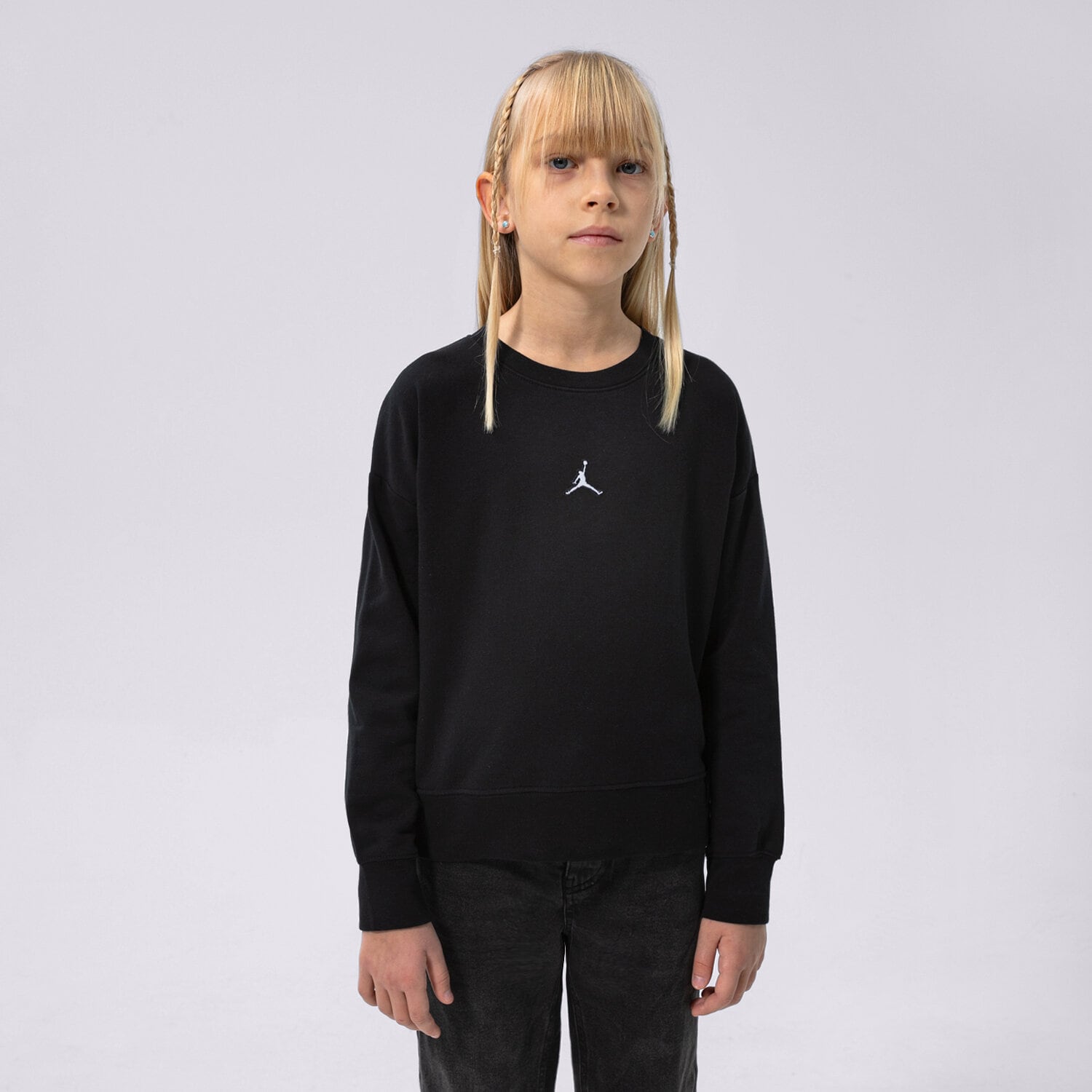 Dječje dukserice JORDAN VESTA ESSENTIALS CREW GIRL 45A859-023 crna