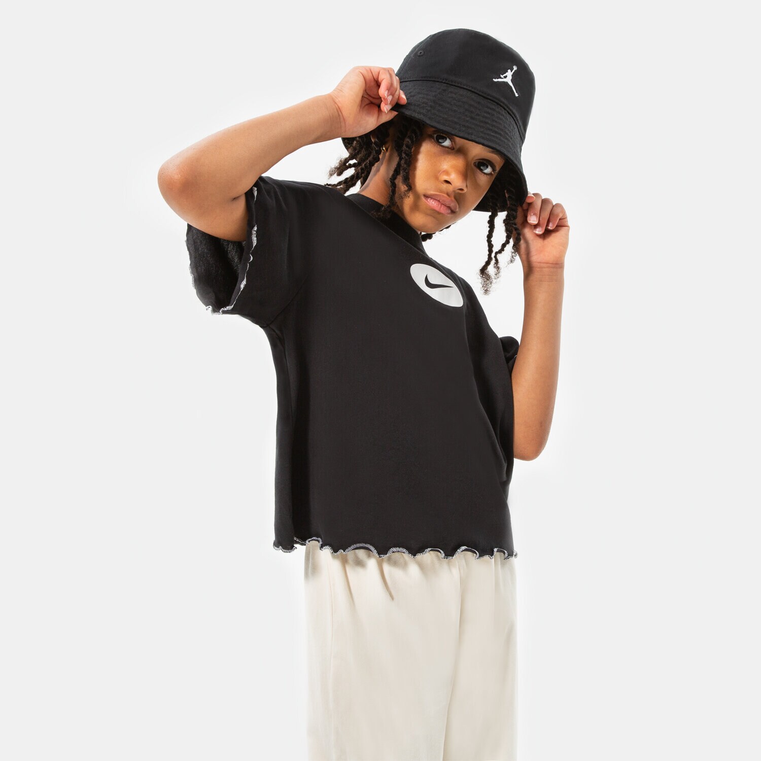 Dječje majice NIKE T-SHIRT G NK DF TEE ICON CLASH BOXY FR GIRL DQ4392-010 crna