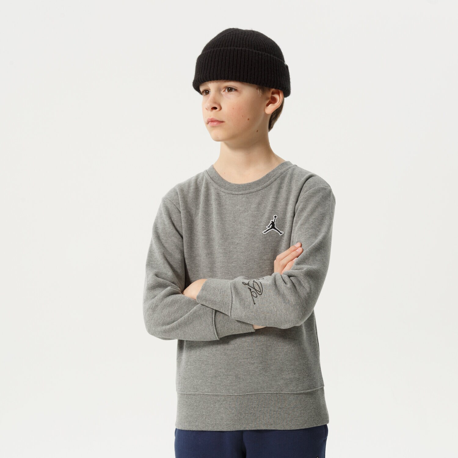 Dječje dukserice JORDAN VESTA JUMPMAN ESSENTIALS CREW BOY 95B130-GEH siva