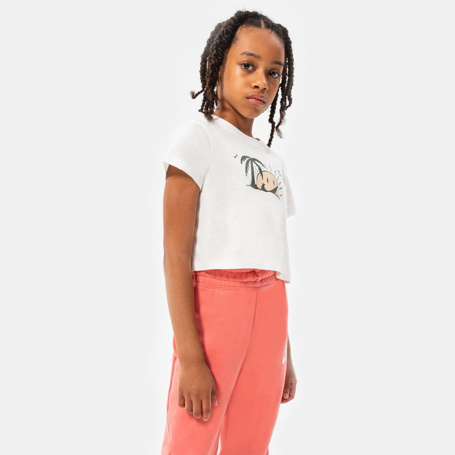Dječje majice NIKE T-SHIRT G NSW TEE SUN SWOOSH CROP GIRL DQ4376-133 bijela