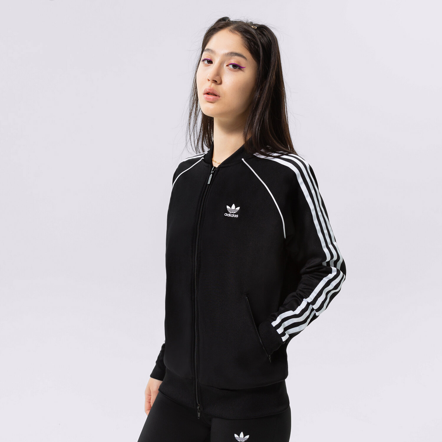 Ženske dukserice ADIDAS VESTA RASKOPČANA SST TRACKTOP PB GD2374 crna