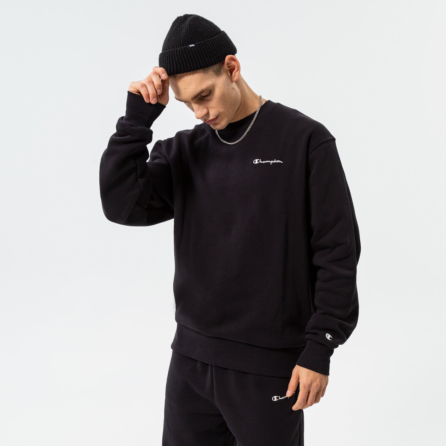 Muške dukserice CHAMPION VESTA CREWNECK SWEATSHIRT 217918KK001 crna