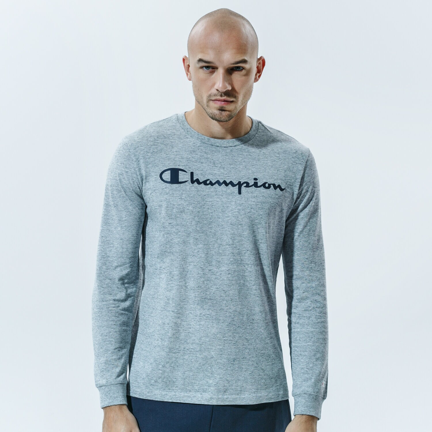 Muške majice CHAMPION T-SHIRT CREWNECK LONG SLEEVE T-SHIRT 214748EM021 siva