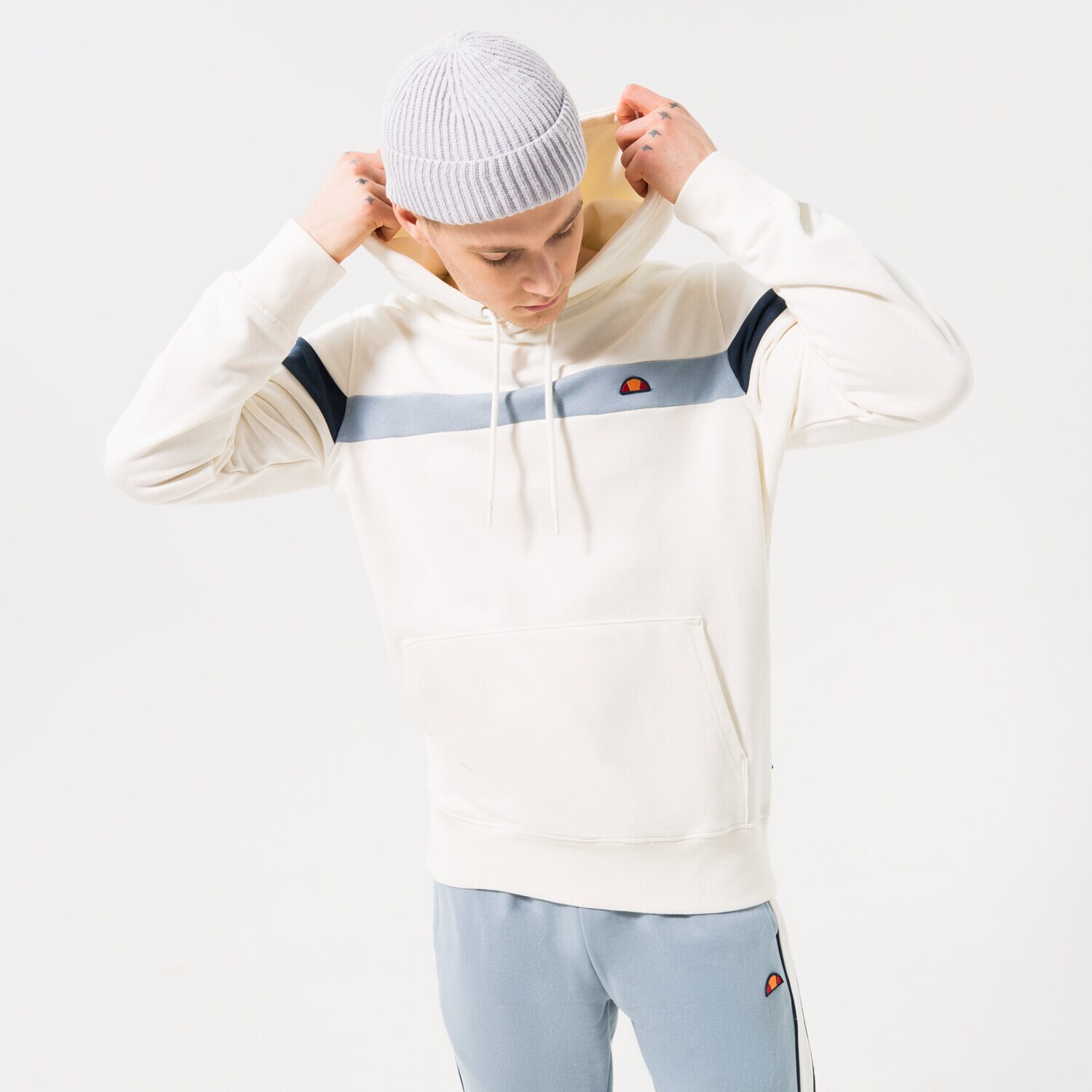 Muške dukserice ELLESSE VESTA S KAPULJAČOM PIETRO OH HOODY OFF WHT SHR17434904 bijela
