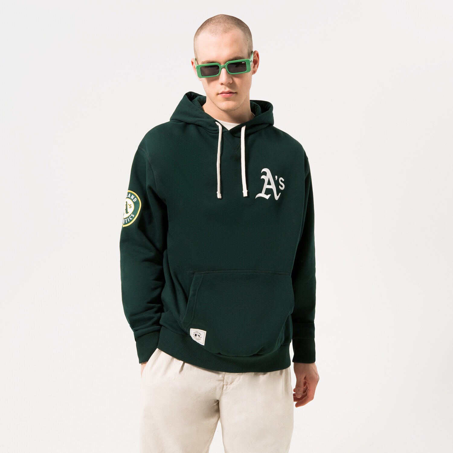 Muške dukserice NEW ERA VESTA S KAPULJAČOM HERITAGE ATHLETIC OAKLAND ATHLETI 60332231 zelena