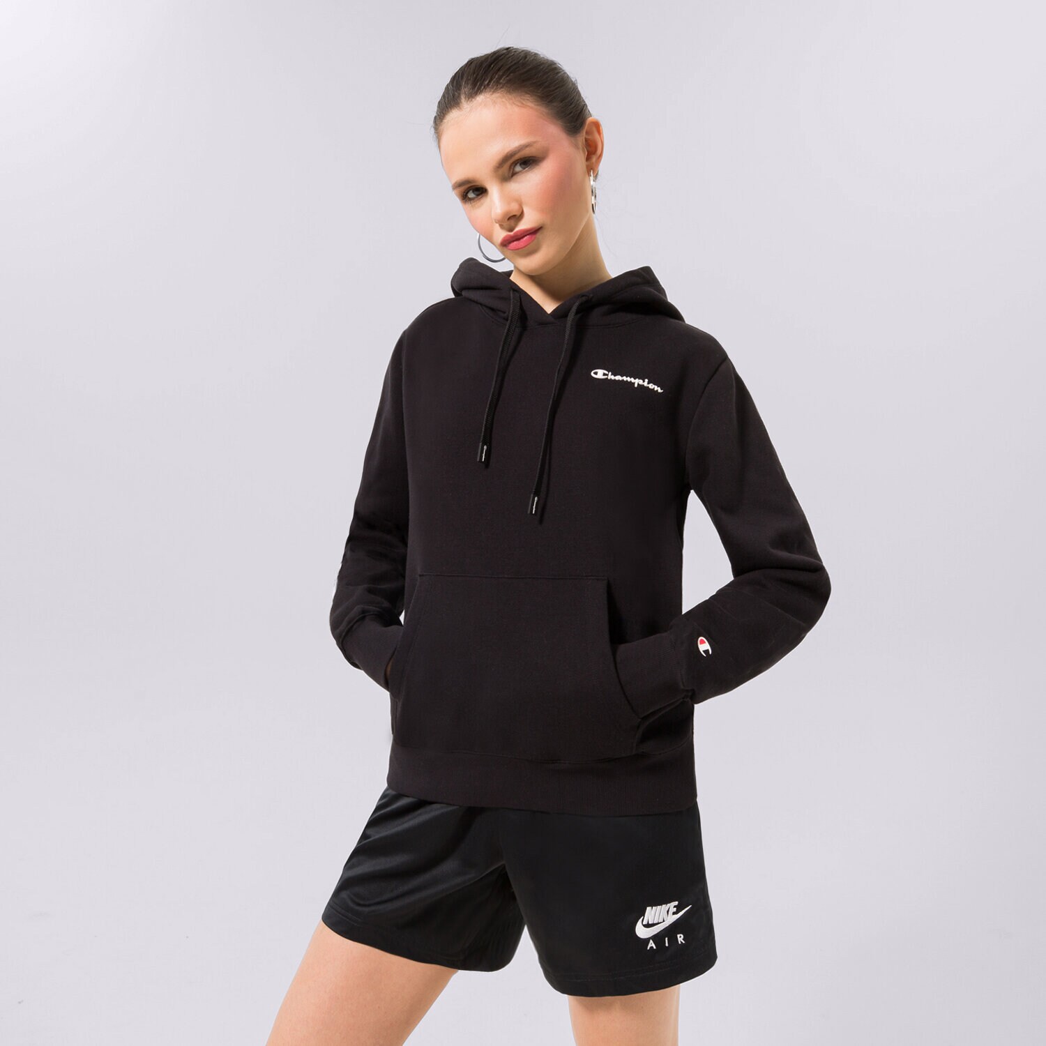 Ženske dukserice CHAMPION VESTA S KAPULJAČOM HOODED SWEATSHIRT 115395KK001 crna