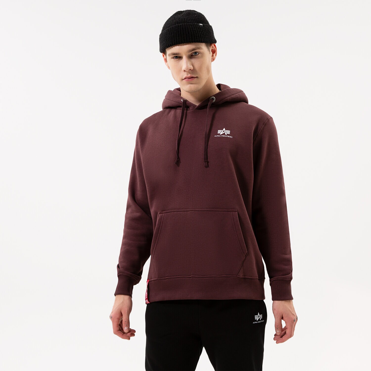 Muške dukserice ALPHA INDUSTRIES VESTA S KAPULJAČOM BASIC 196318-21 bordo