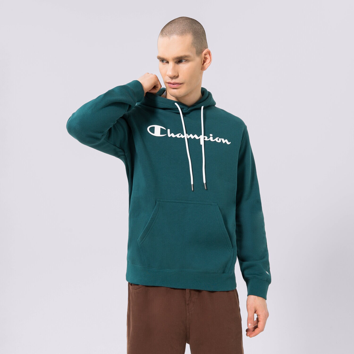 Muške dukserice CHAMPION VESTA S KAPULJAČOM HOODED SWEATSHIRT 218282GS549 zelena