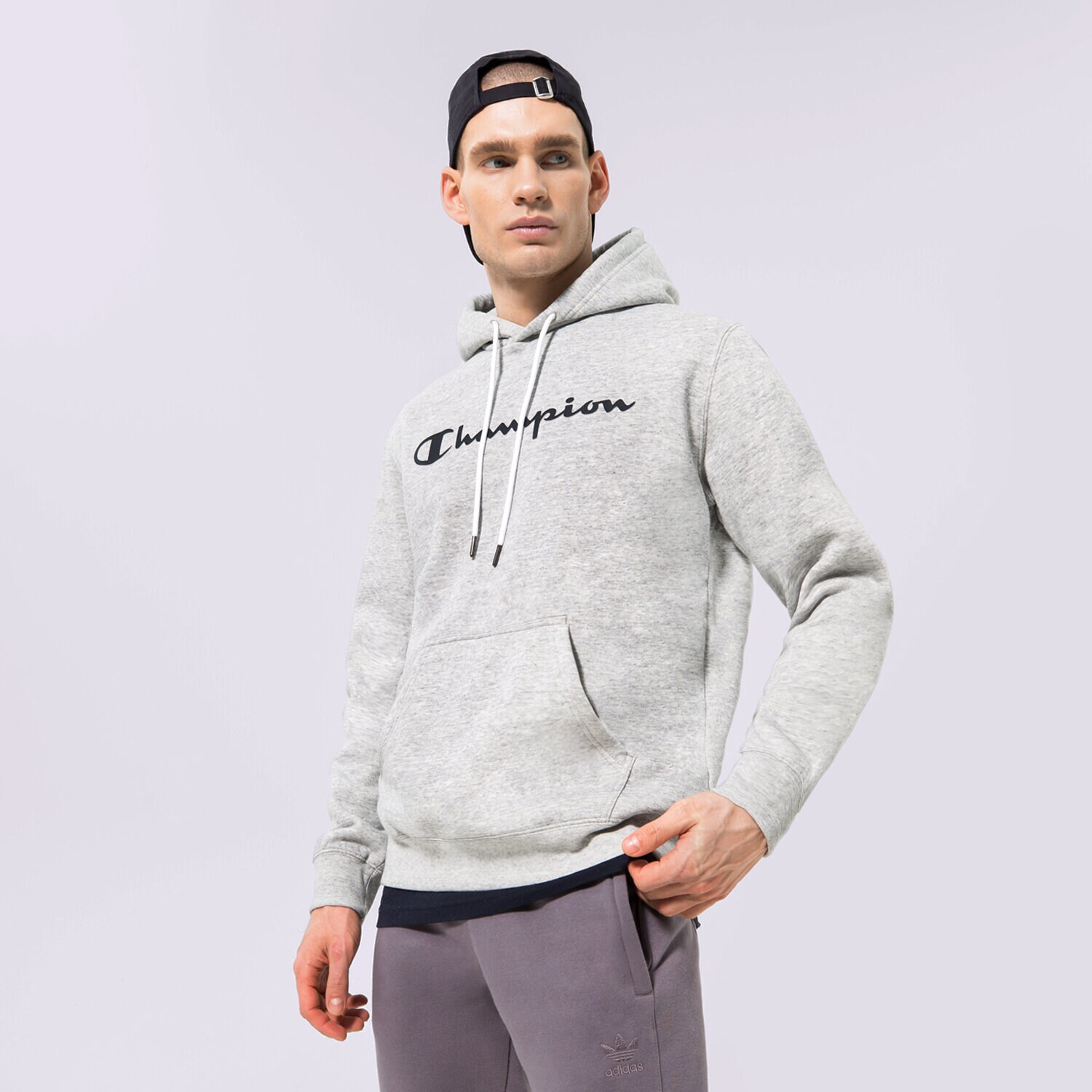 Muške dukserice CHAMPION VESTA S KAPULJAČOM HOODED SWEATSHIRT 218282EM021 siva