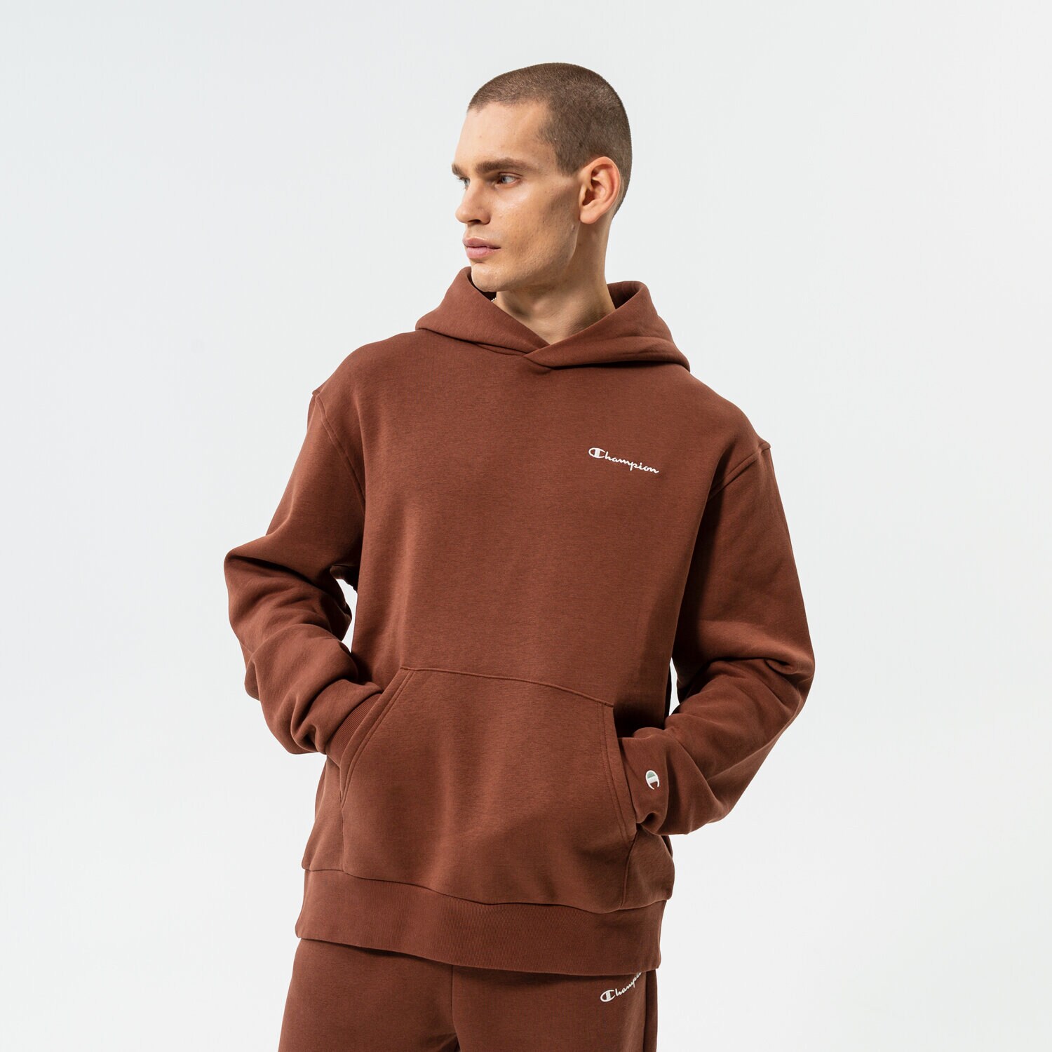 Muške dukserice CHAMPION VESTA S KAPULJAČOM HOODED SWEATSHIRT 217917MS534 smeđa