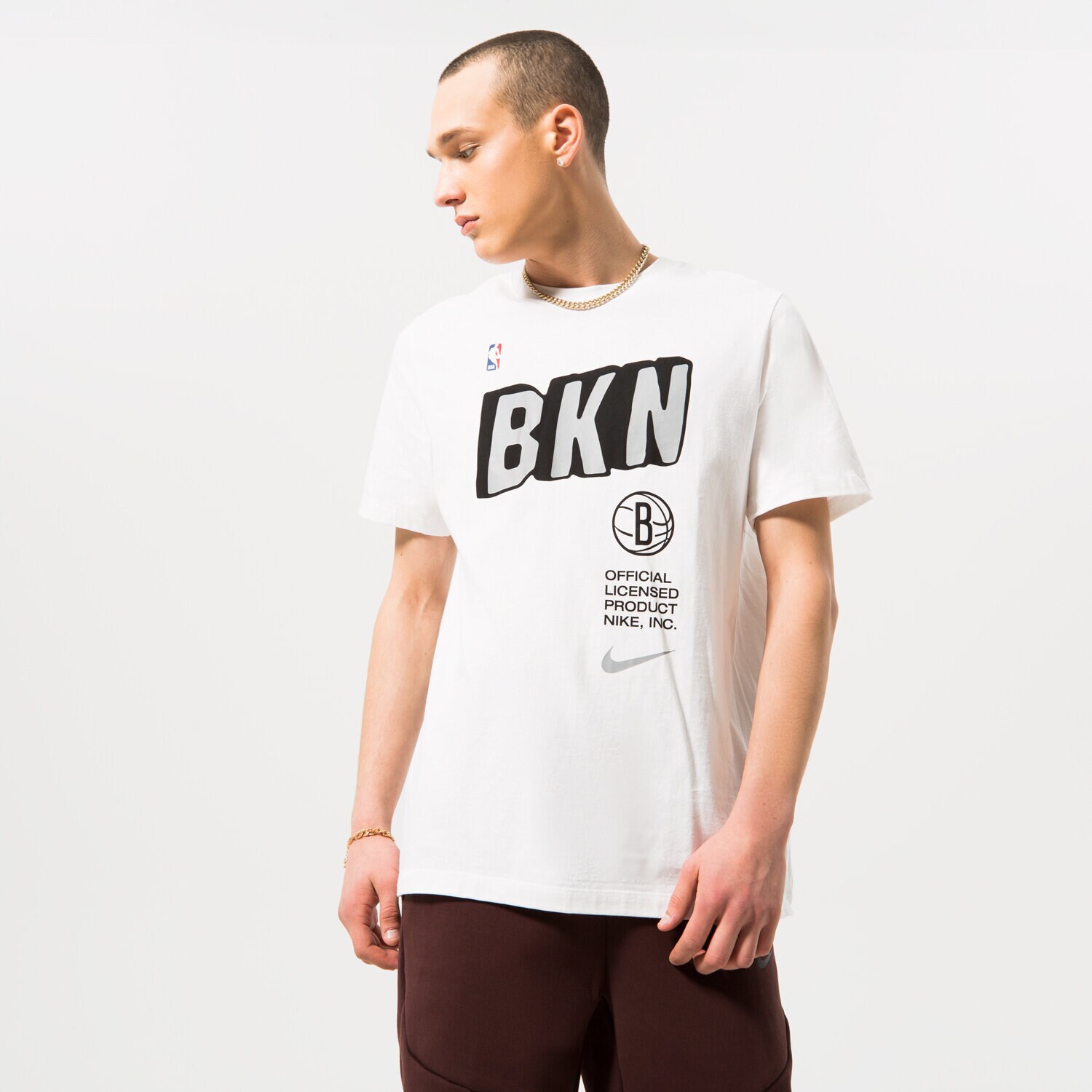 Muške majice NIKE T SHIRT BROOKLYN NETS DR6704-100 bijela
