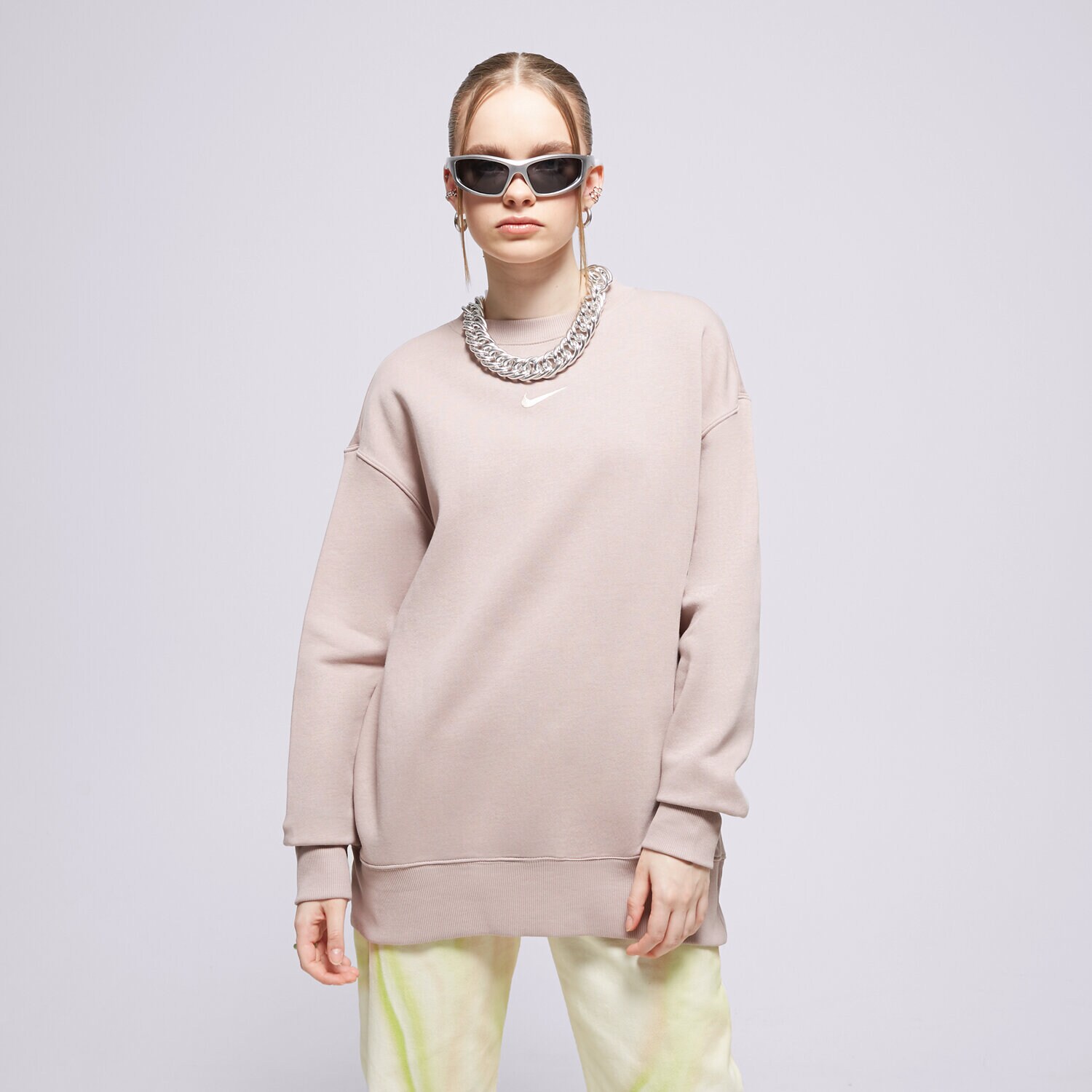 Ženske dukserice NIKE VESTA W NSW PHNX FLC OS CREW DQ5733-272 ružičasta