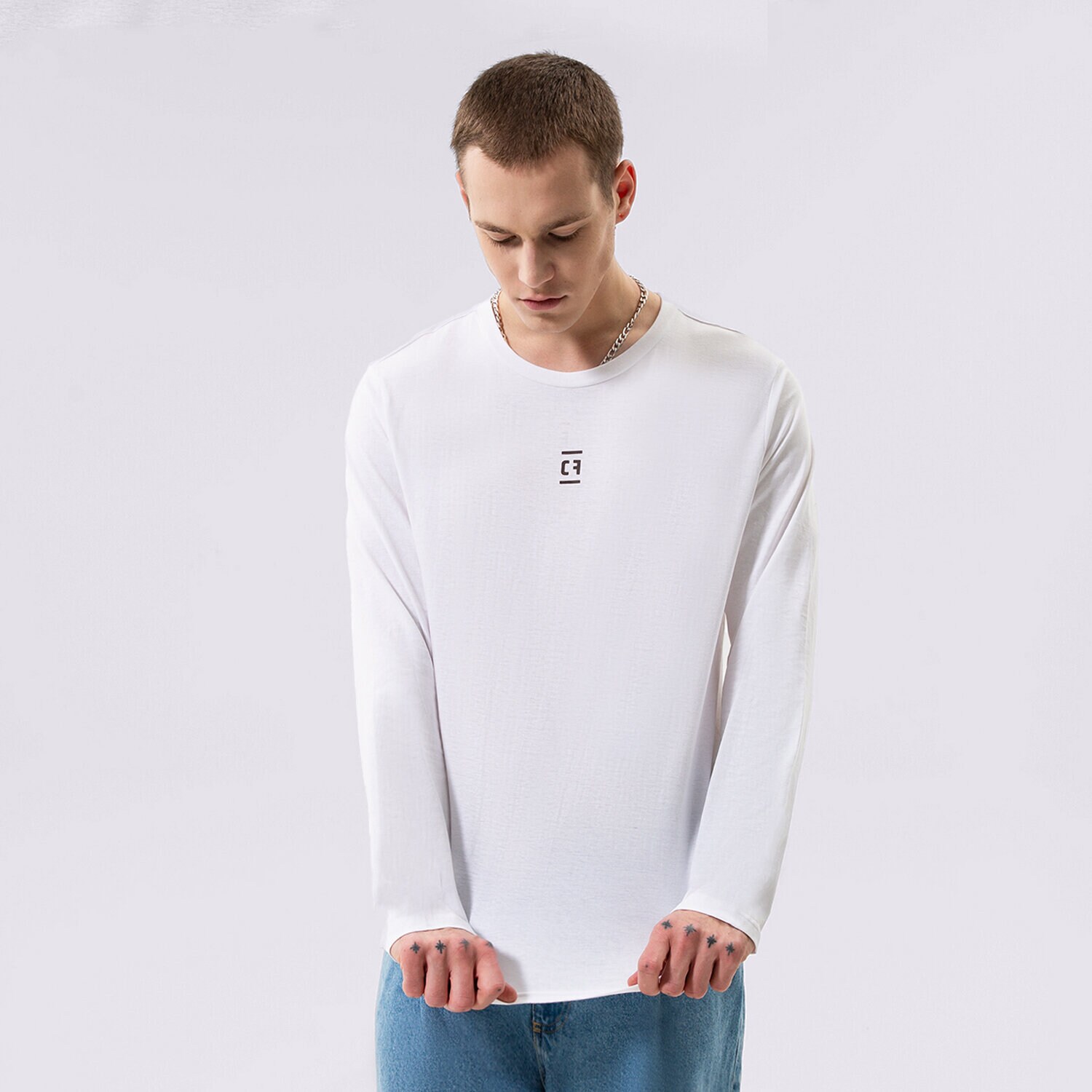 Muške majice CONFRONT T-SHIRT CONFRONT ESSENTIAL LONG SLEEVE CF322TLM01002 bijela
