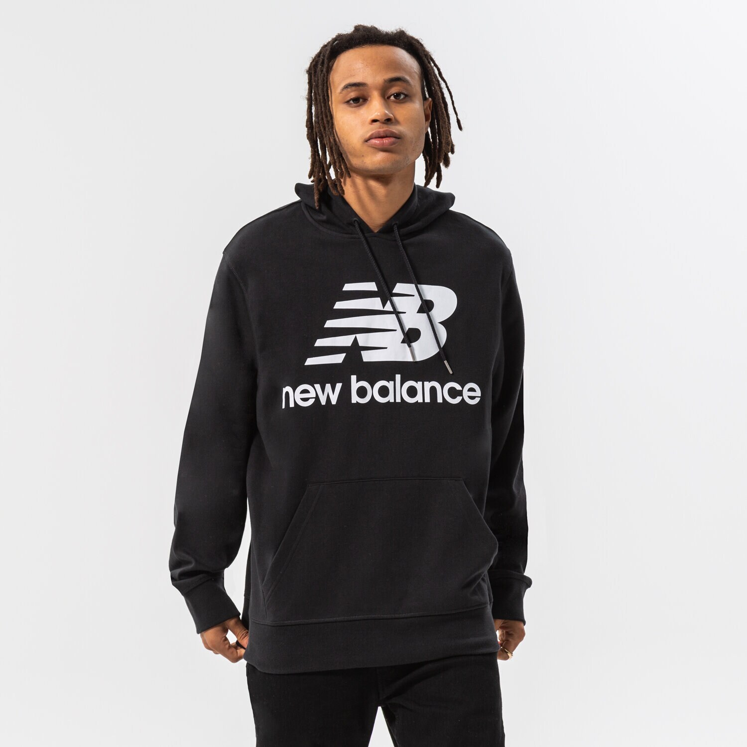 Muške dukserice NEW BALANCE VESTA S KAPULJAČOM   CORE OVERHEAD HOODIE MT03558BK crna