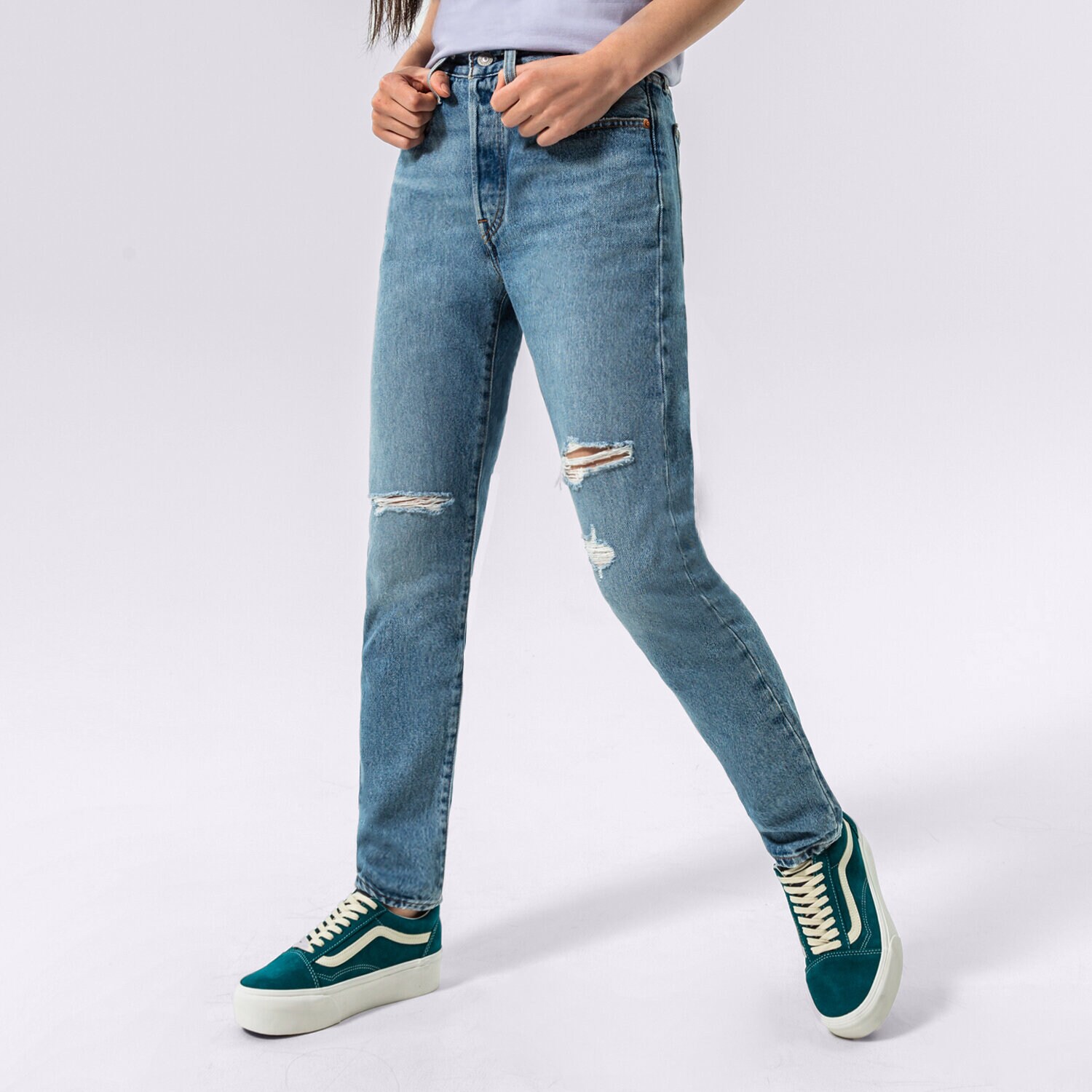 Ženske hlače LEVI'S HLAČE 501 SKINNY 29502-0230 plava
