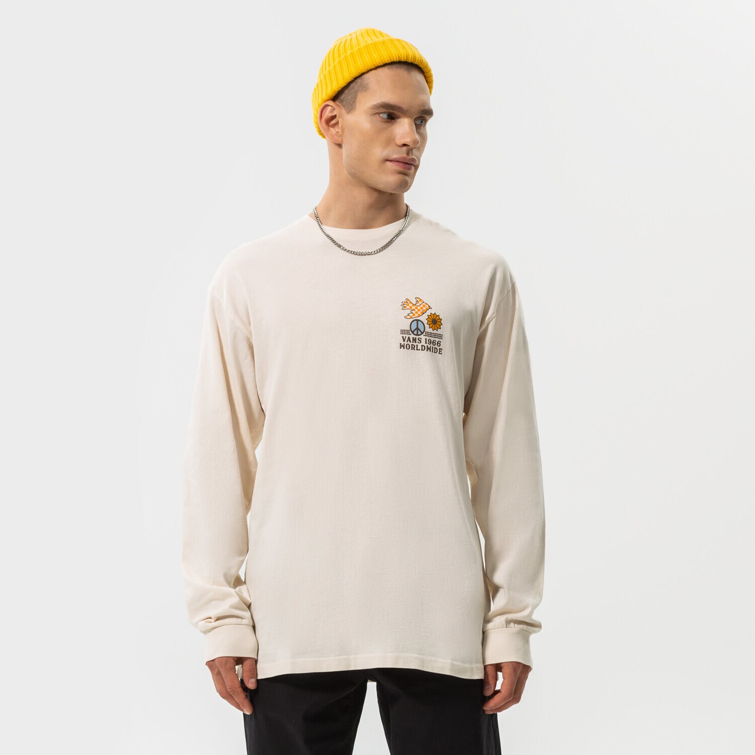 Muške majice VANS T-SHIRT FREE AS A CHECKER BIRD LS TEE VN0A7S5K3KS1 bijela