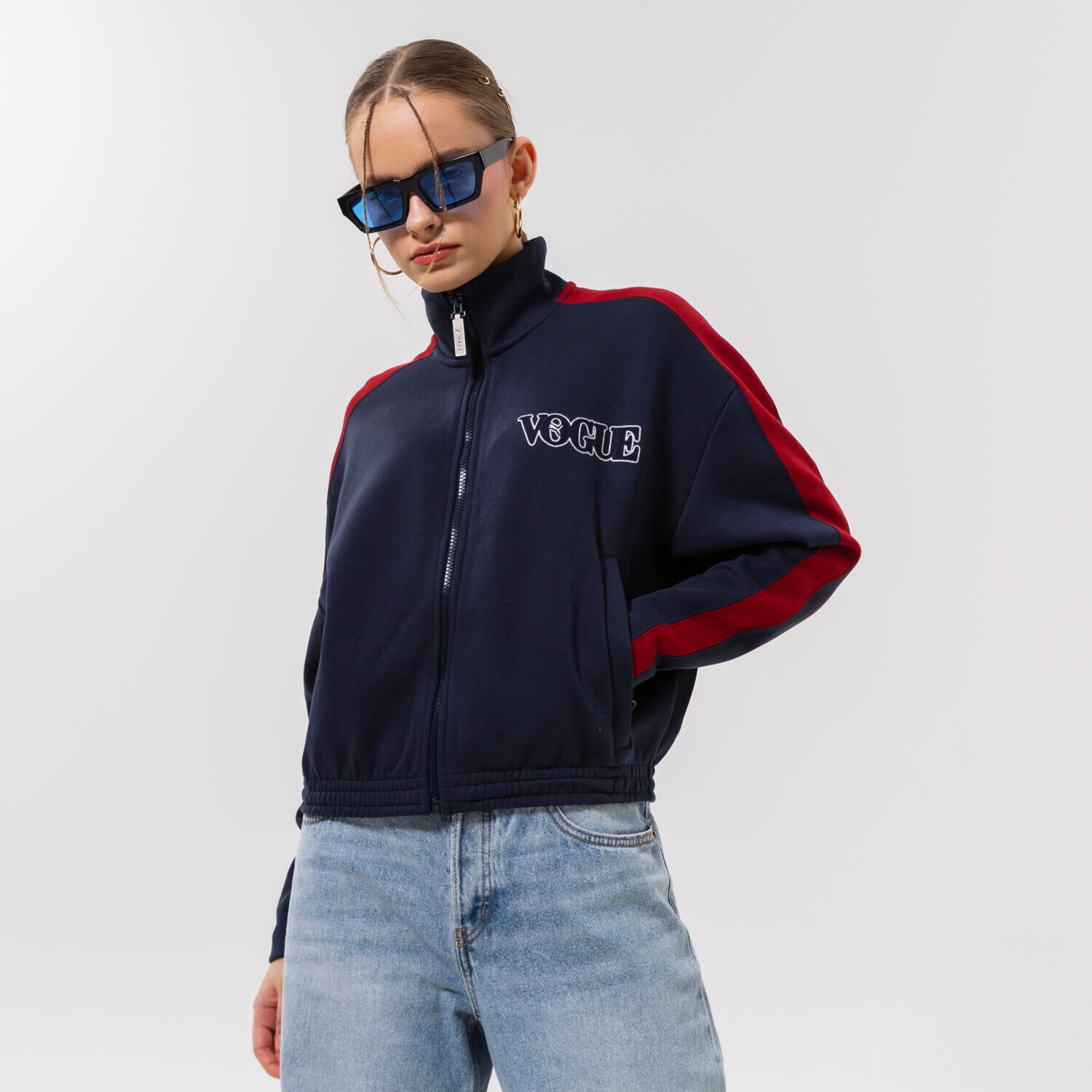 Ženske zimske jakne PUMA JAKNA PUMA X VOGUE T7 CROPPED JACKET DK 536692-43 tamno plava