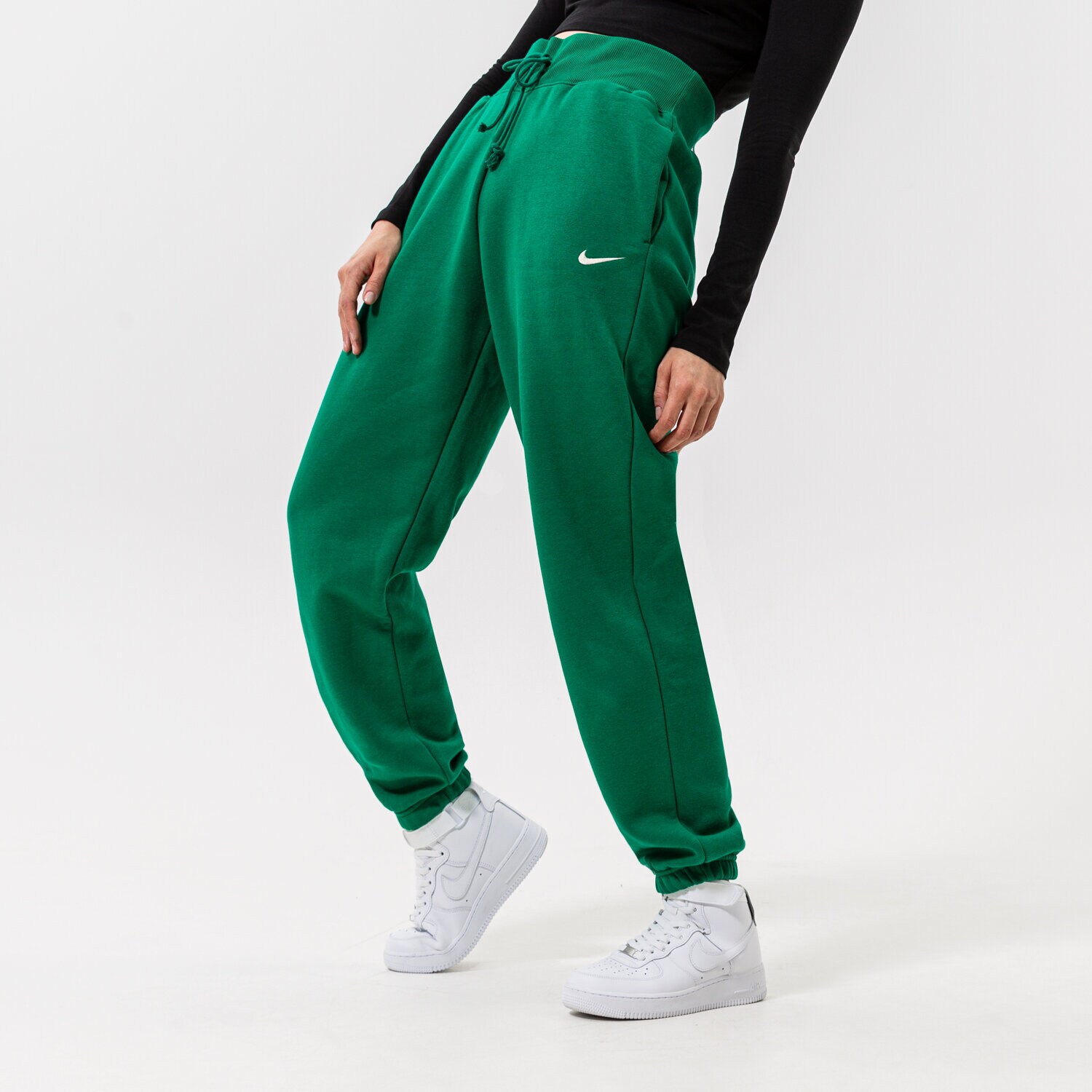Ženske hlače NIKE HLAČE W NSW PHNX FLC HR OS PANT DQ5887-365 zelena