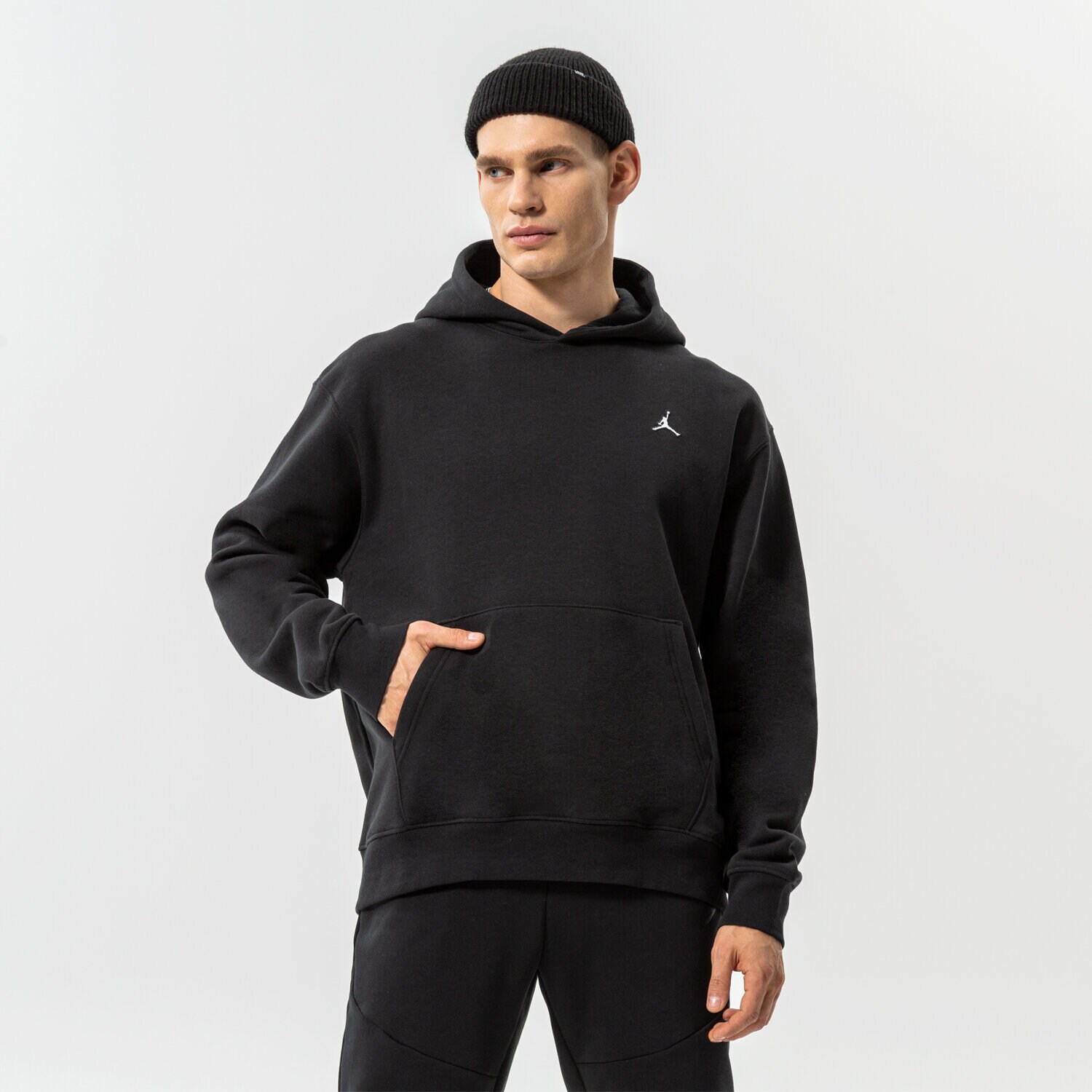 Muške dukserice JORDAN VESTA S KAPULJAČOM M J ESS FLC PO HOODIE DQ7466-010 crna