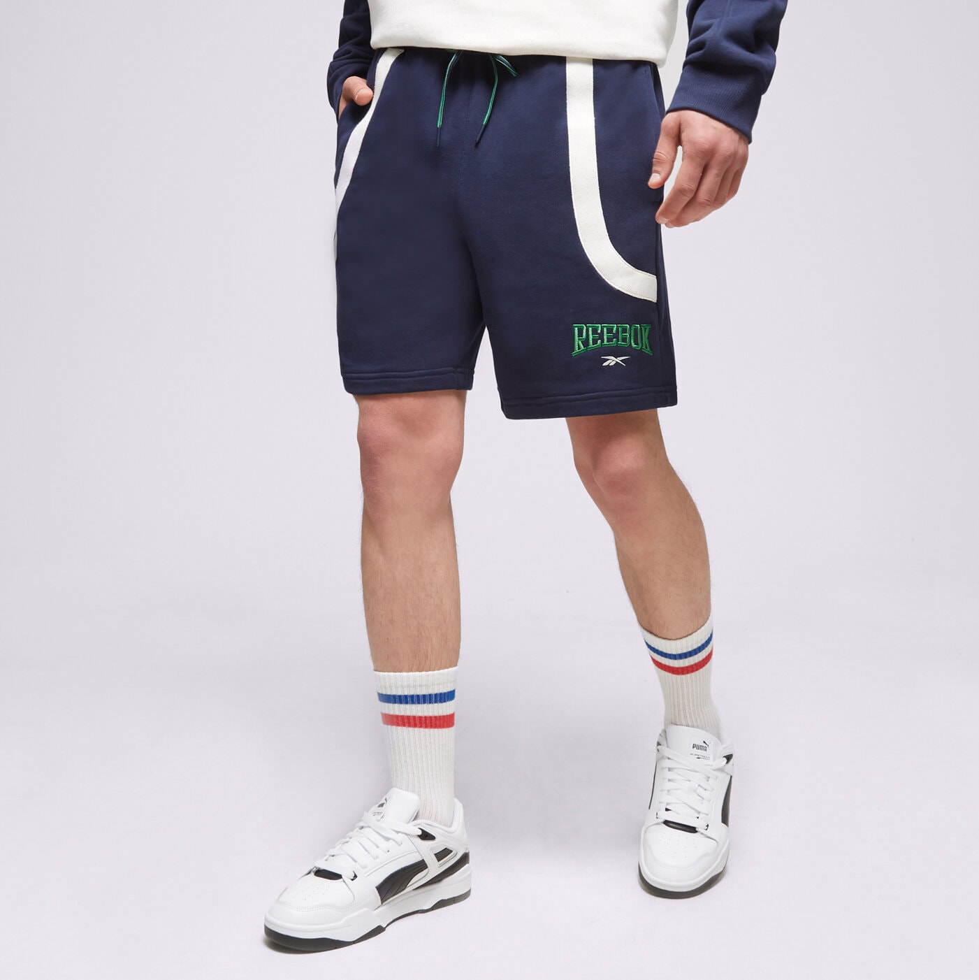 Muške kratke hlače REEBOK KRATKE HLAČE CL VAR FT SHORTS HS9180 tamno plava