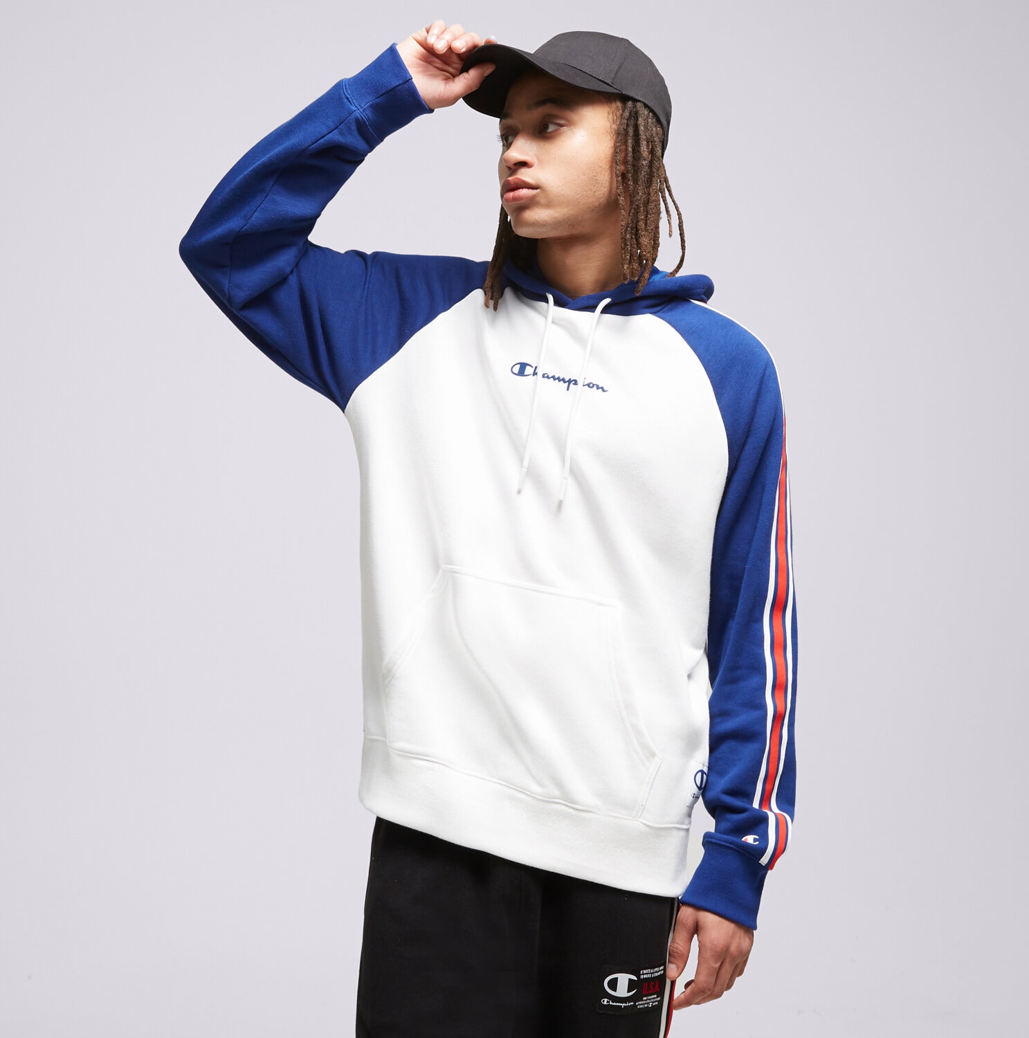 Muške dukserice CHAMPION VESTA S KAPULJAČOM HOODED SWEATSHIRT 218765WW001 bijela