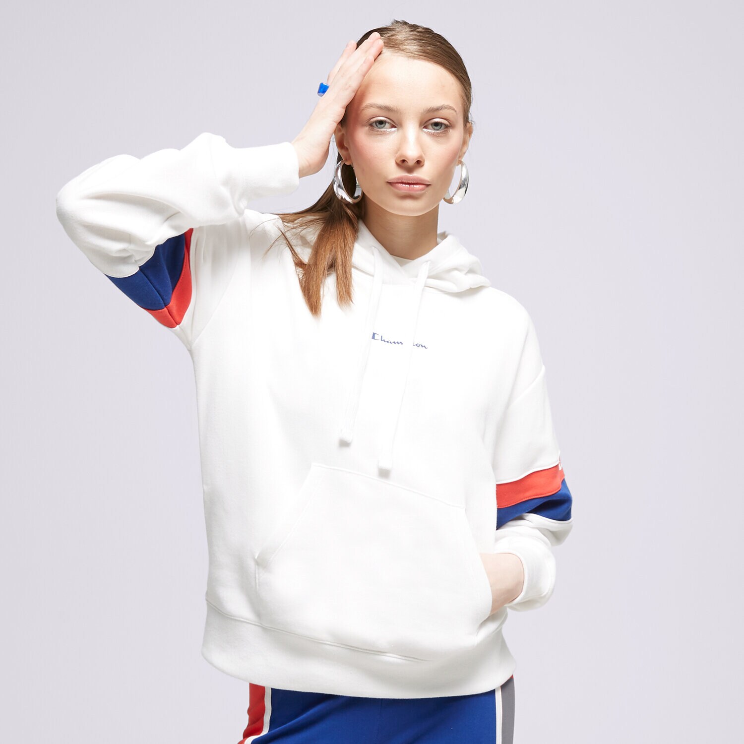Ženske dukserice CHAMPION VESTA S KAPULJAČOM HOODED SWEATSHIRT 116222WW001 bijela