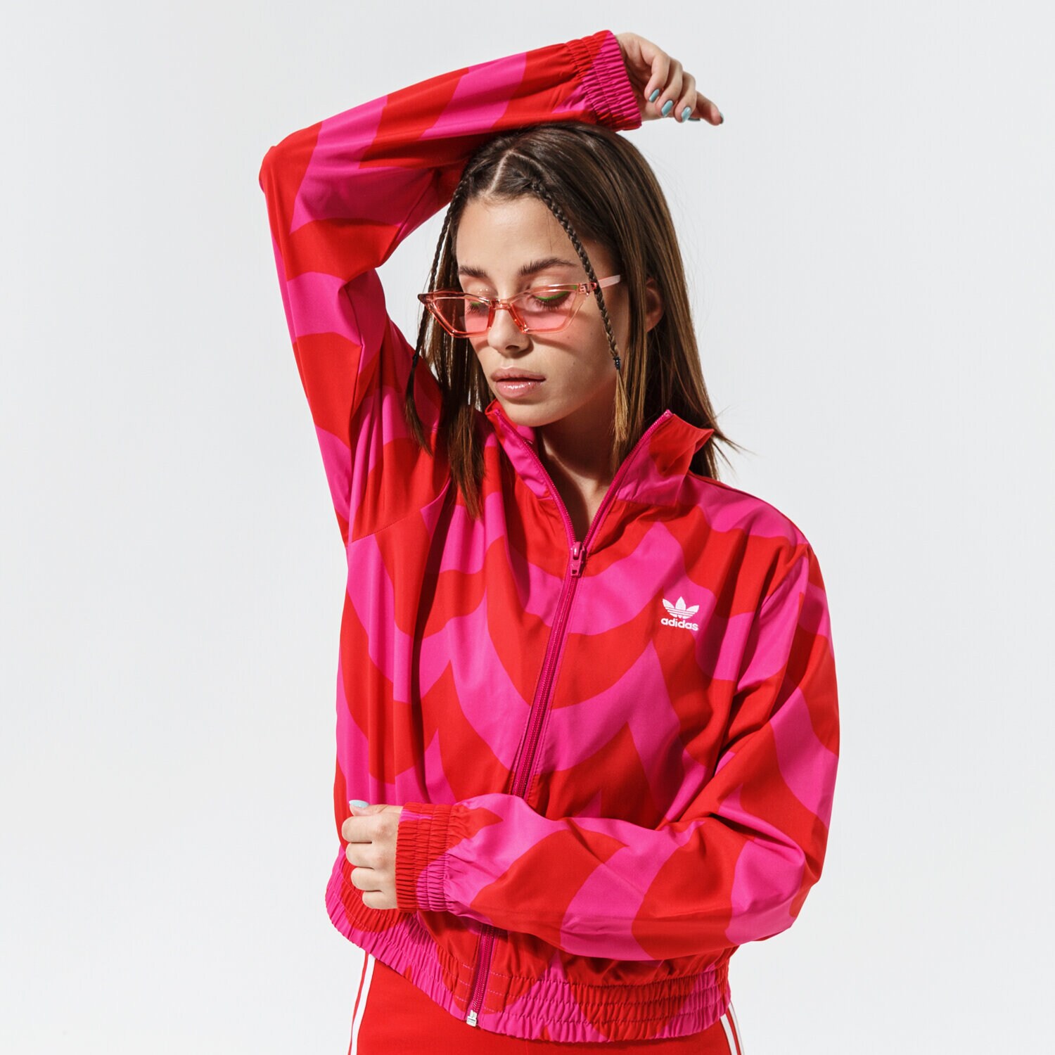 Ženske dukserice ADIDAS VESTA RASKOPČANA TRACK TOP  H20484 ružičasta