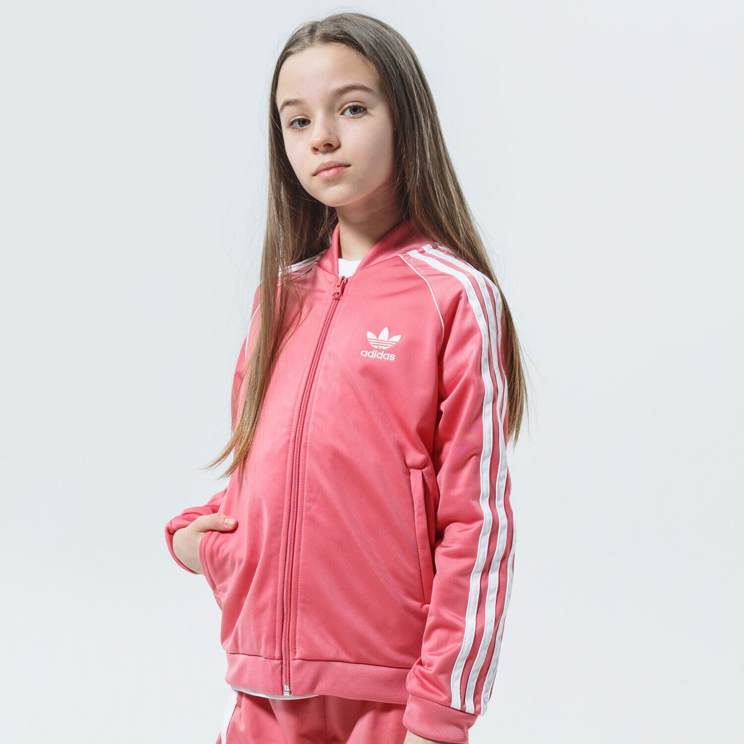Dječje dukserice ADIDAS VESTA RASKOPČANA SST TRACK TOP WW GN8450 ružičasta