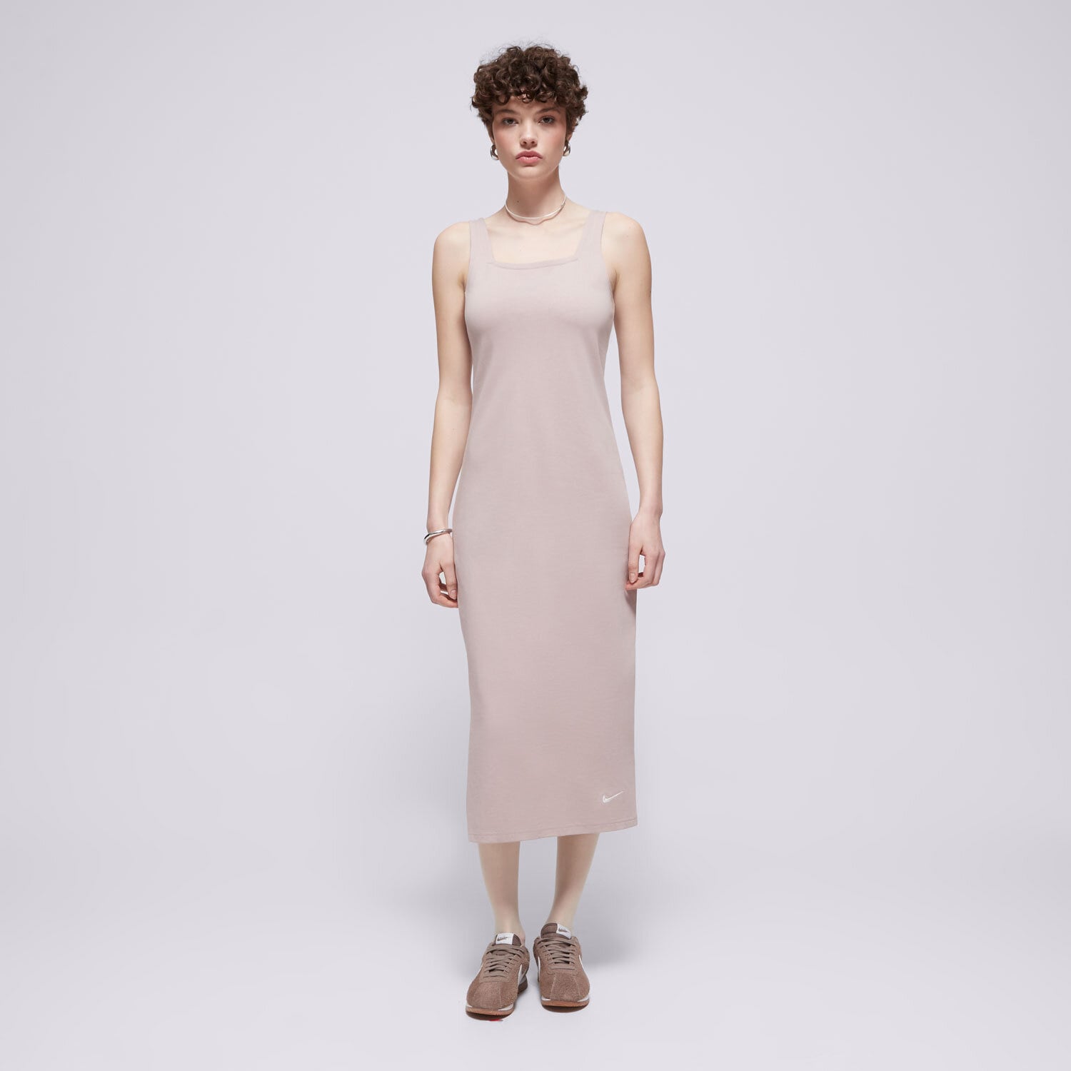 Ženske haljine i suknje NIKE HALJINA W NSW JRSY CAMI TRENIRKAS MIDI DV7954-272 bež