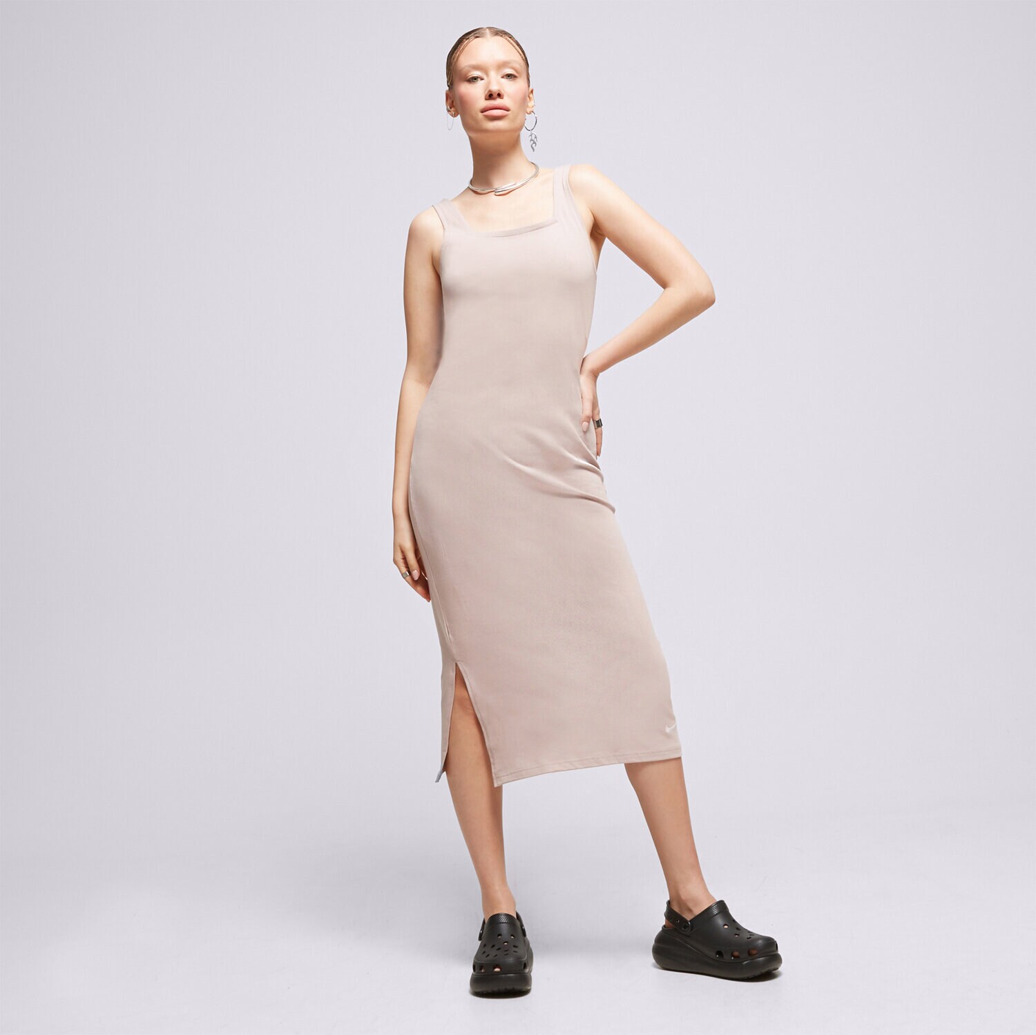 Ženske haljine i suknje NIKE HALJINA W NSW JRSY CAMI TRENIRKAS MIDI DV7954-272 bež