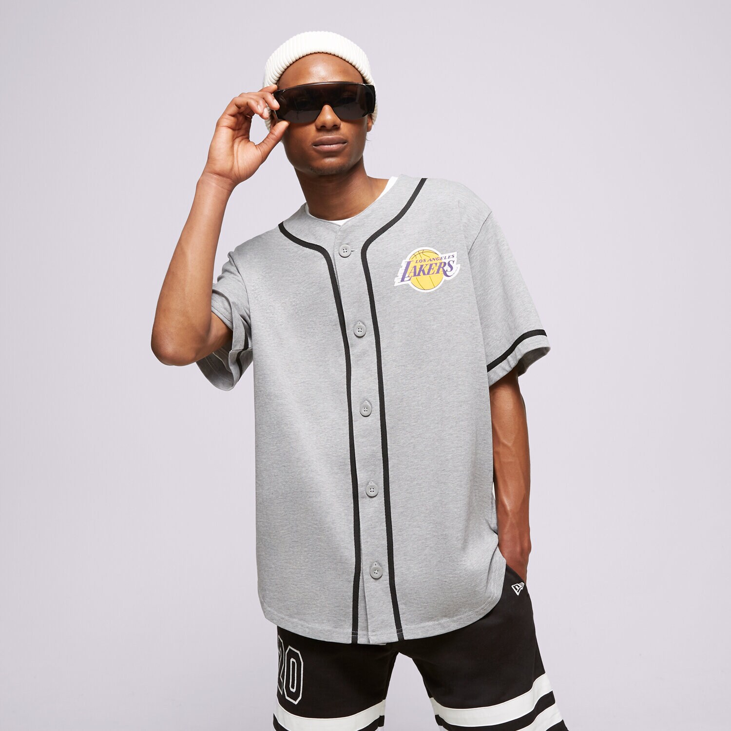 Muške majice NEW ERA T-SHIRT NBA BASEBALL JERSEY BULLS LOS ANGELES LAKERS 60357098 siva