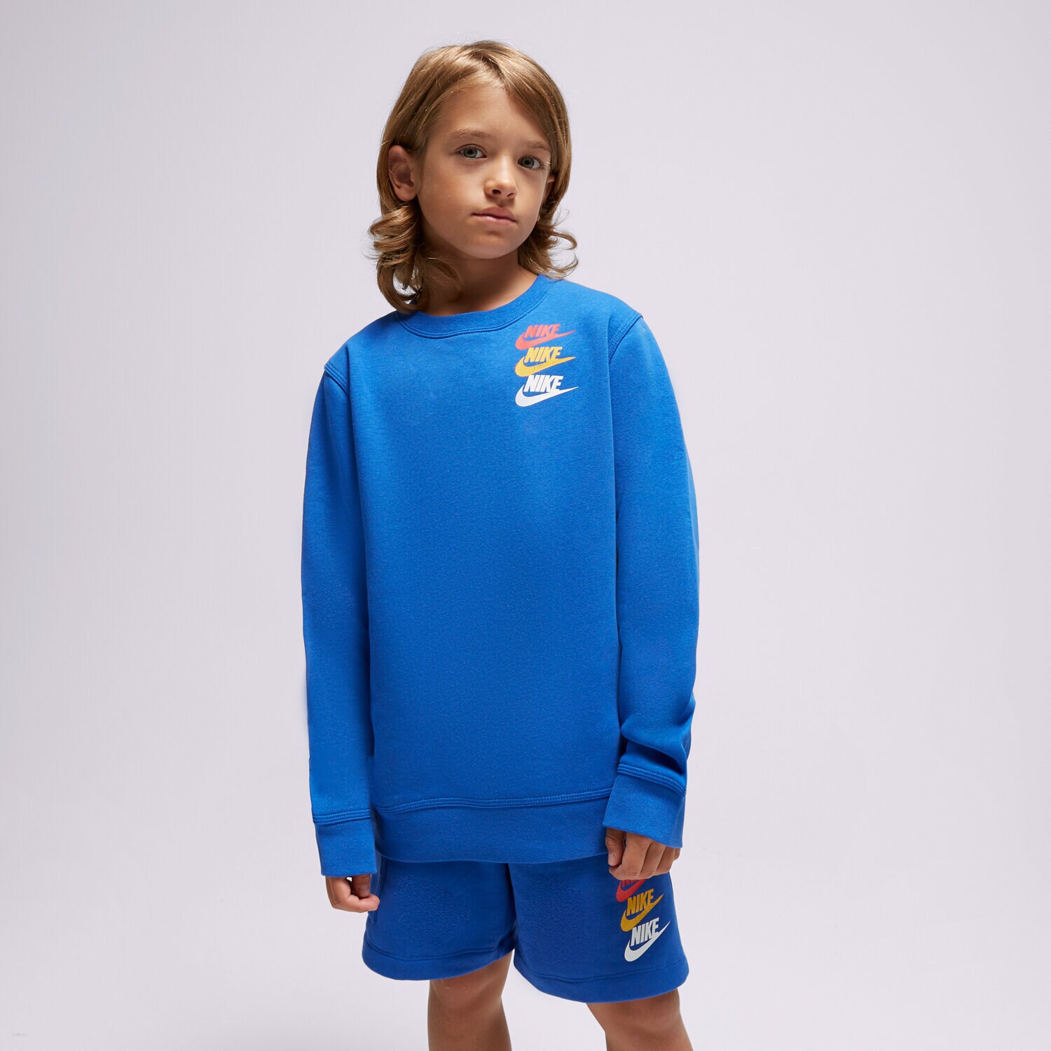 Dječje dukserice NIKE VESTA S KAPULJAČOM B NSW SI FLC CREW BB FD1199-480 plava