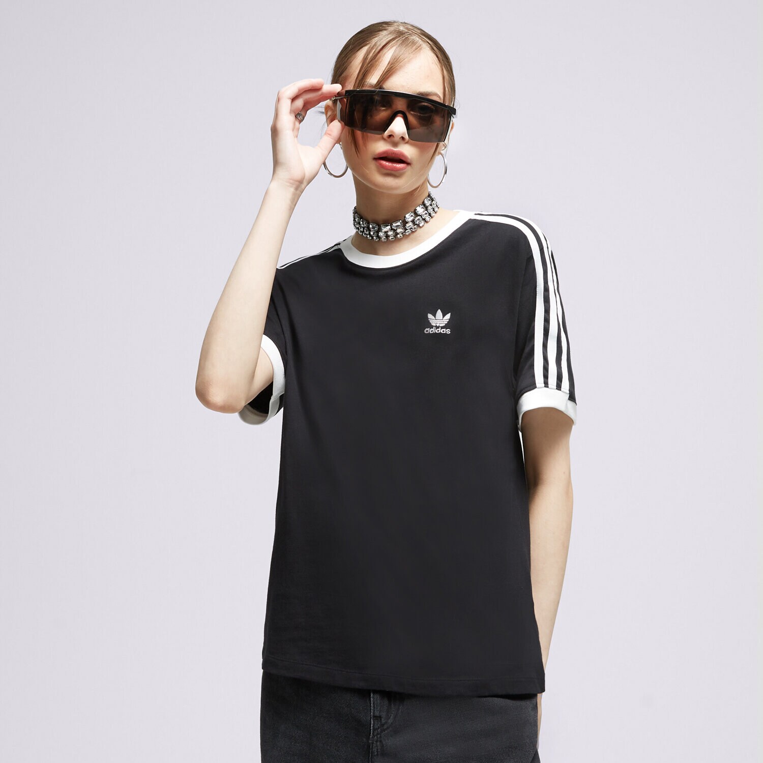 Ženske majice ADIDAS T-SHIRT 3 STRIPES TEE IK4049 crna