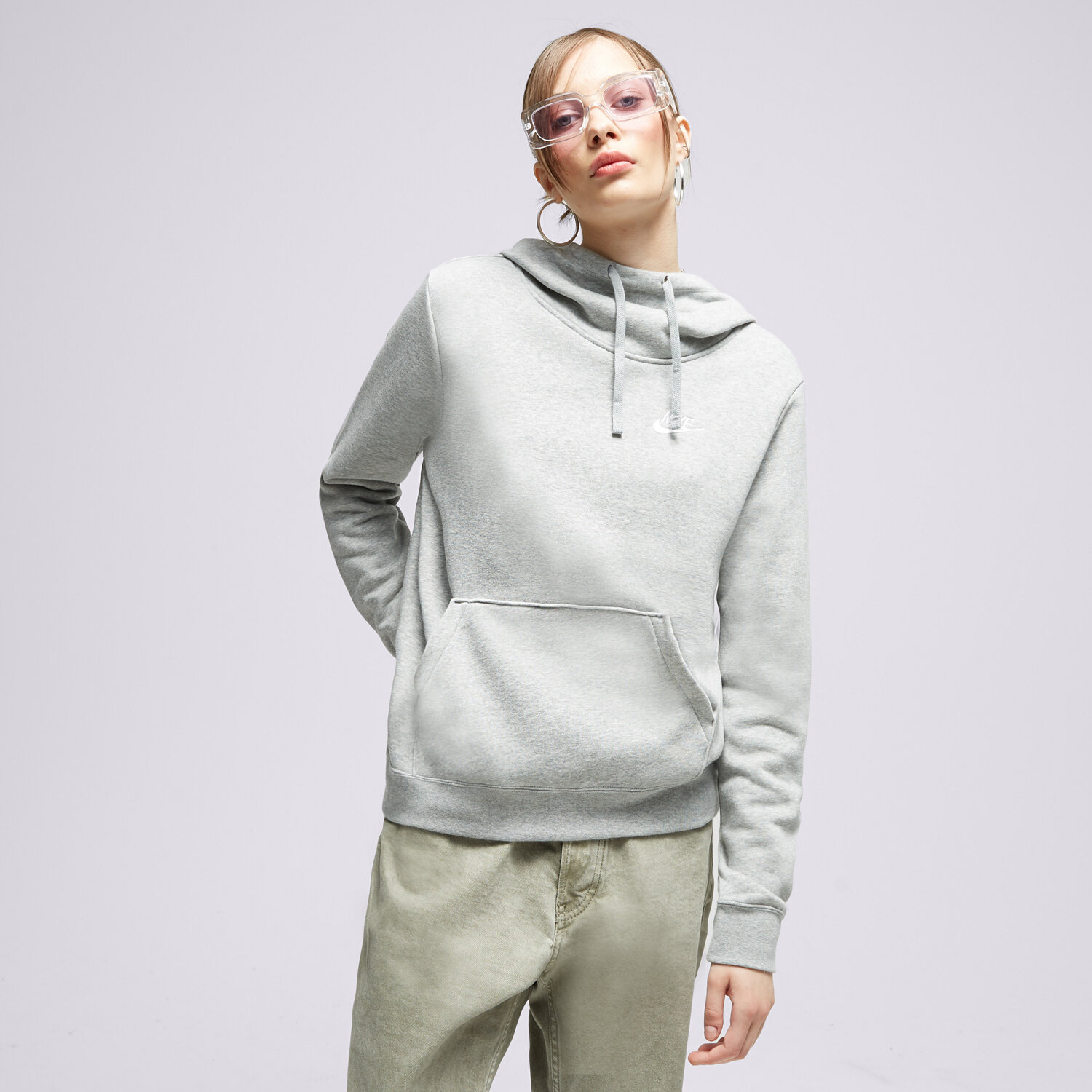 Ženske dukserice NIKE VESTA S KAPULJAČOM W NSW CLUB FLC DQ5415-063 siva