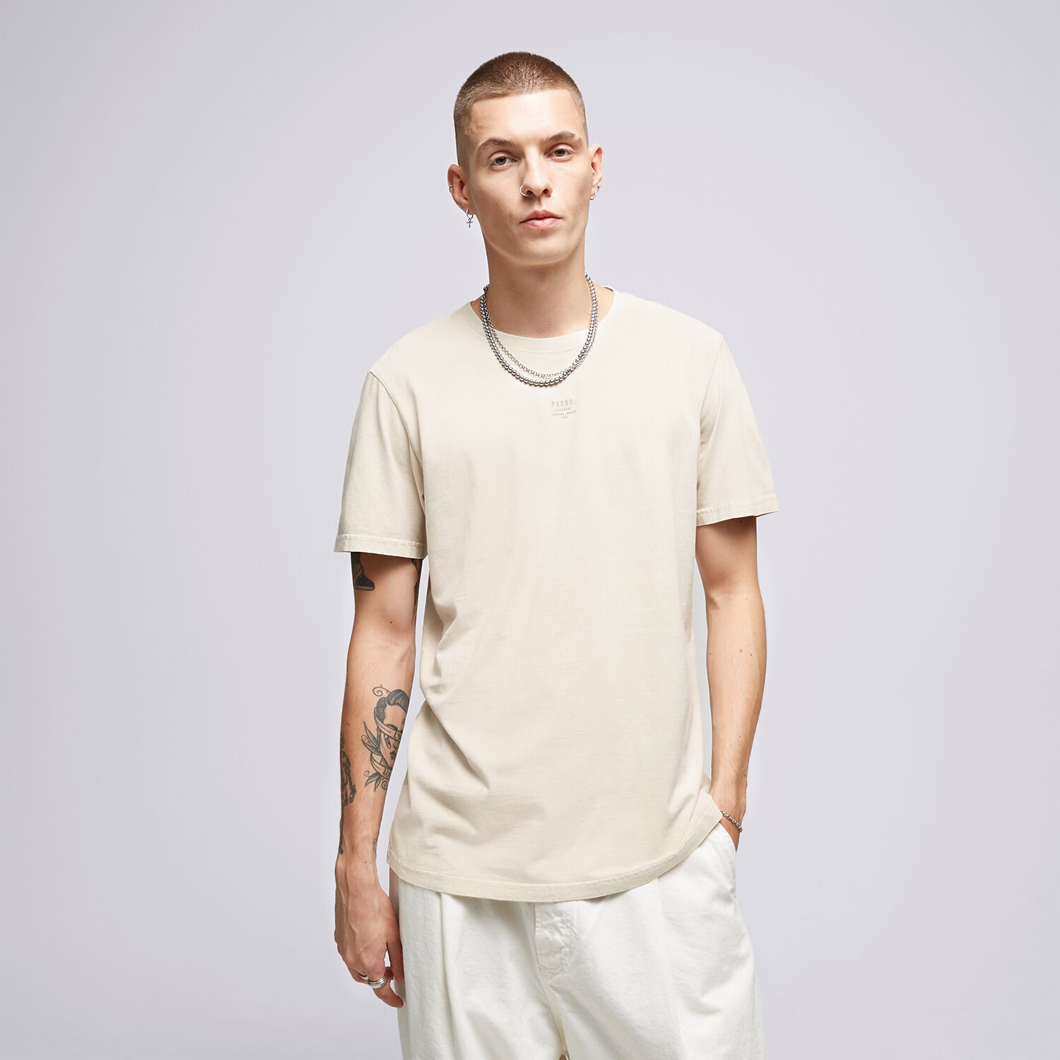 Muške majice CONFRONT T SHIRT ESSENTIAL T-SHIRT BEIGE CF323TSM41002 bež