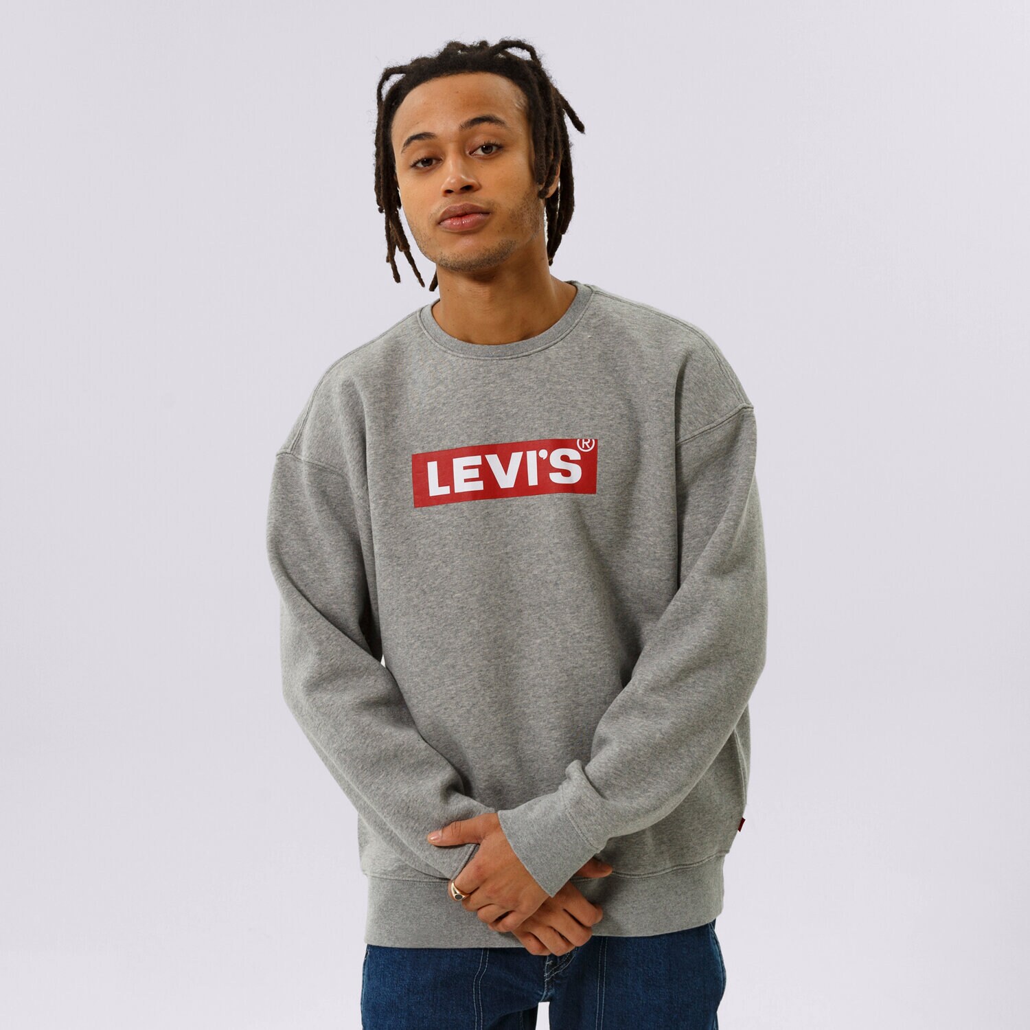 Muške dukserice LEVI'S VESTA T3 RELAXED GRAPHIC CREW 39134-0030 siva