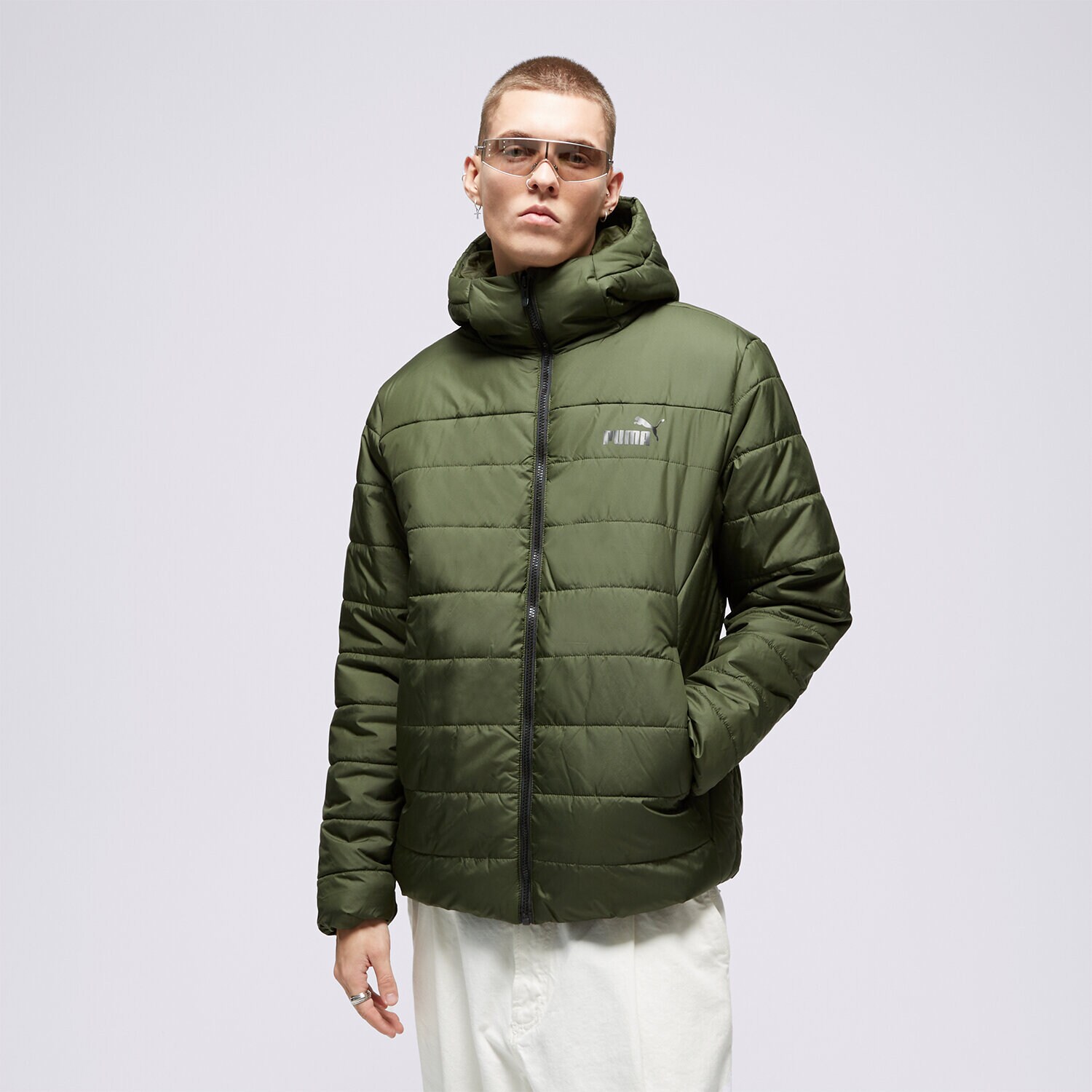 Muške zimske jakne PUMA JAKNA ZIMSKA ESS HOODED PADDED 84893831 zelena