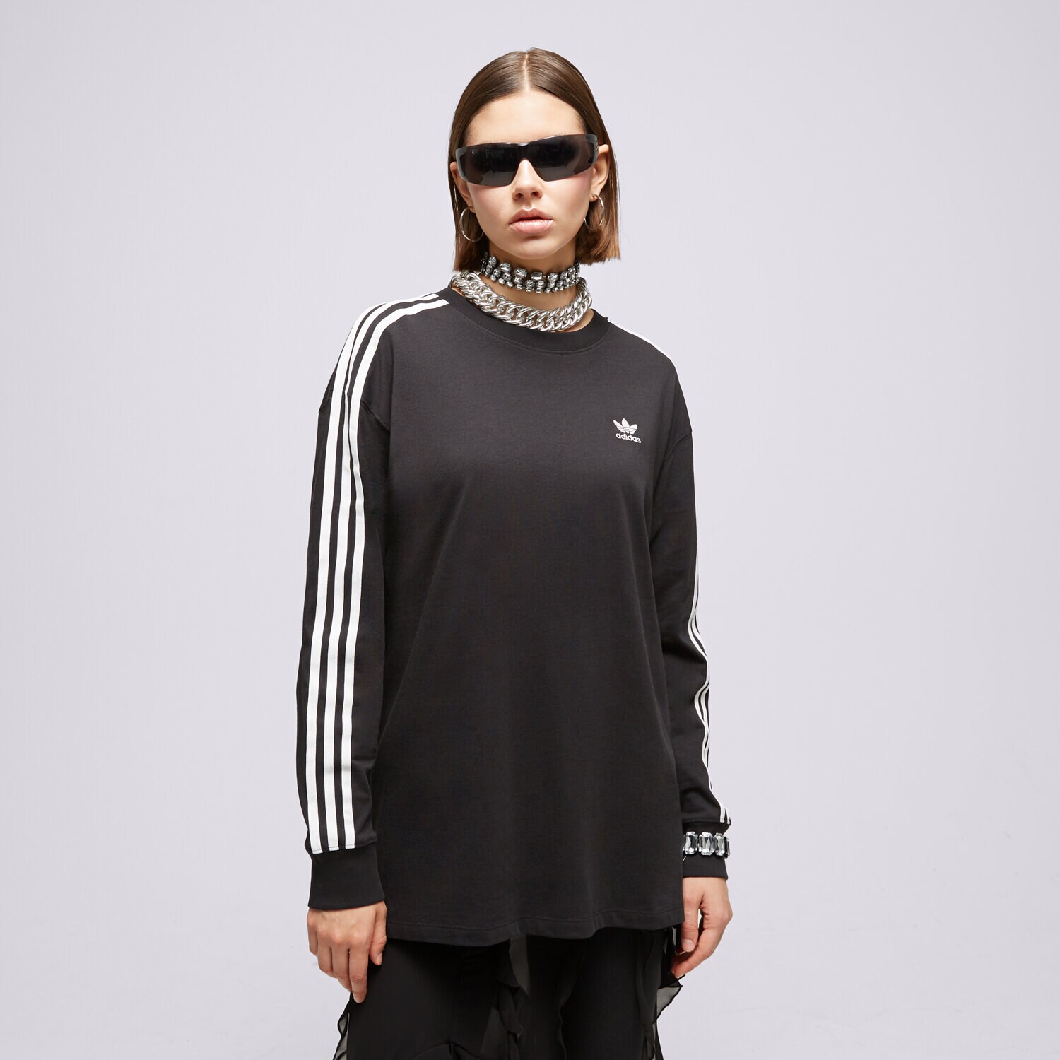 Ženske majice ADIDAS T-SHIRT 3S OS LS IK4053 crna