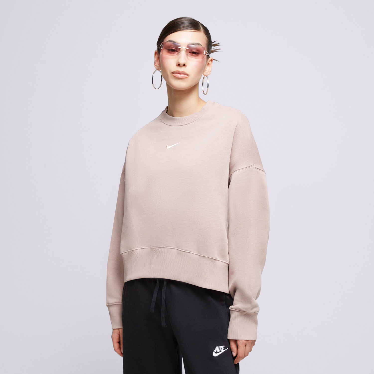 Ženske dukserice NIKE VESTA W NSW PHNX FLC OOS CREW DQ5761-272 bež