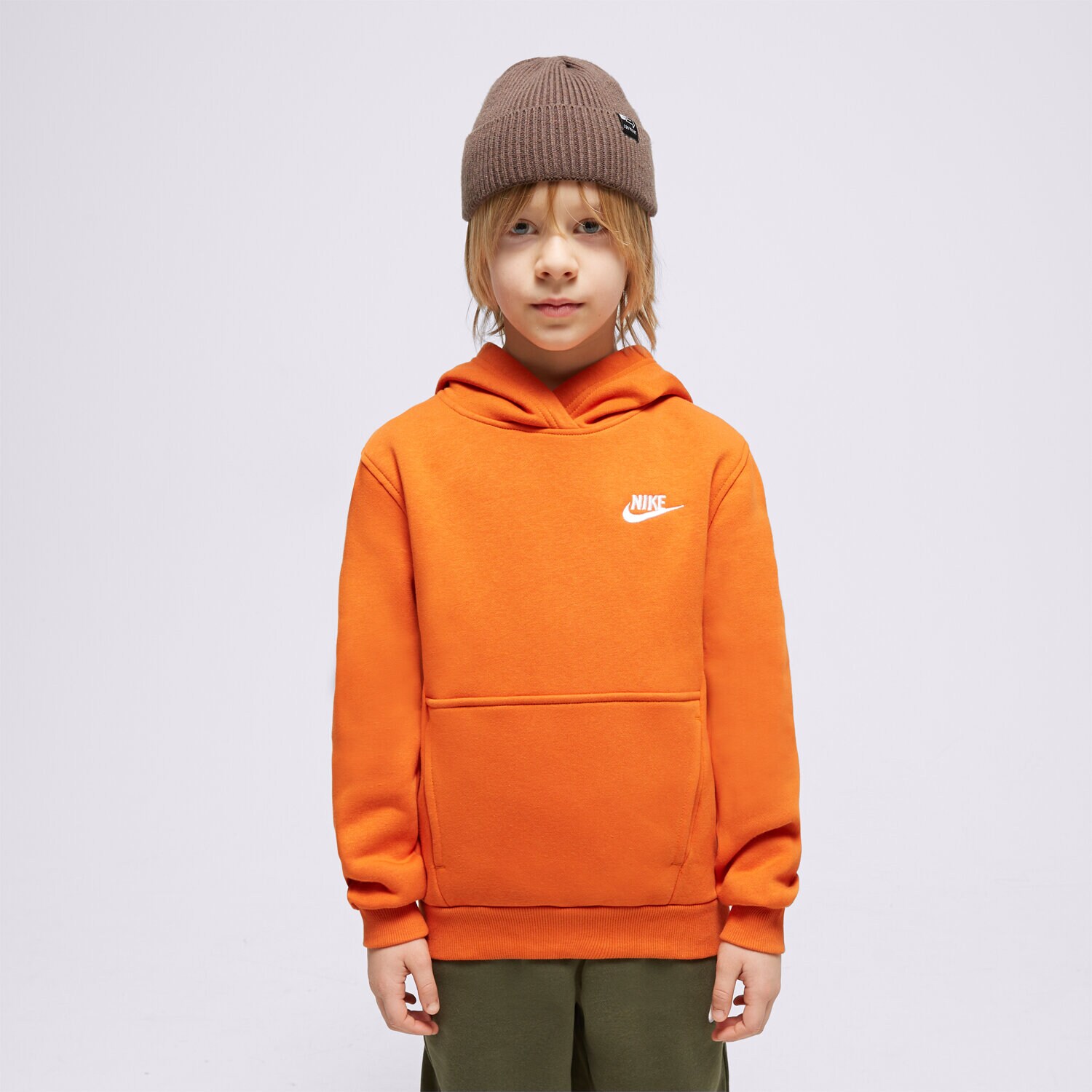Dječje dukserice NIKE VESTA S KAPULJAČOM K NSW CLUB FLC HDY LBR BOY FD3000-893 narančasta