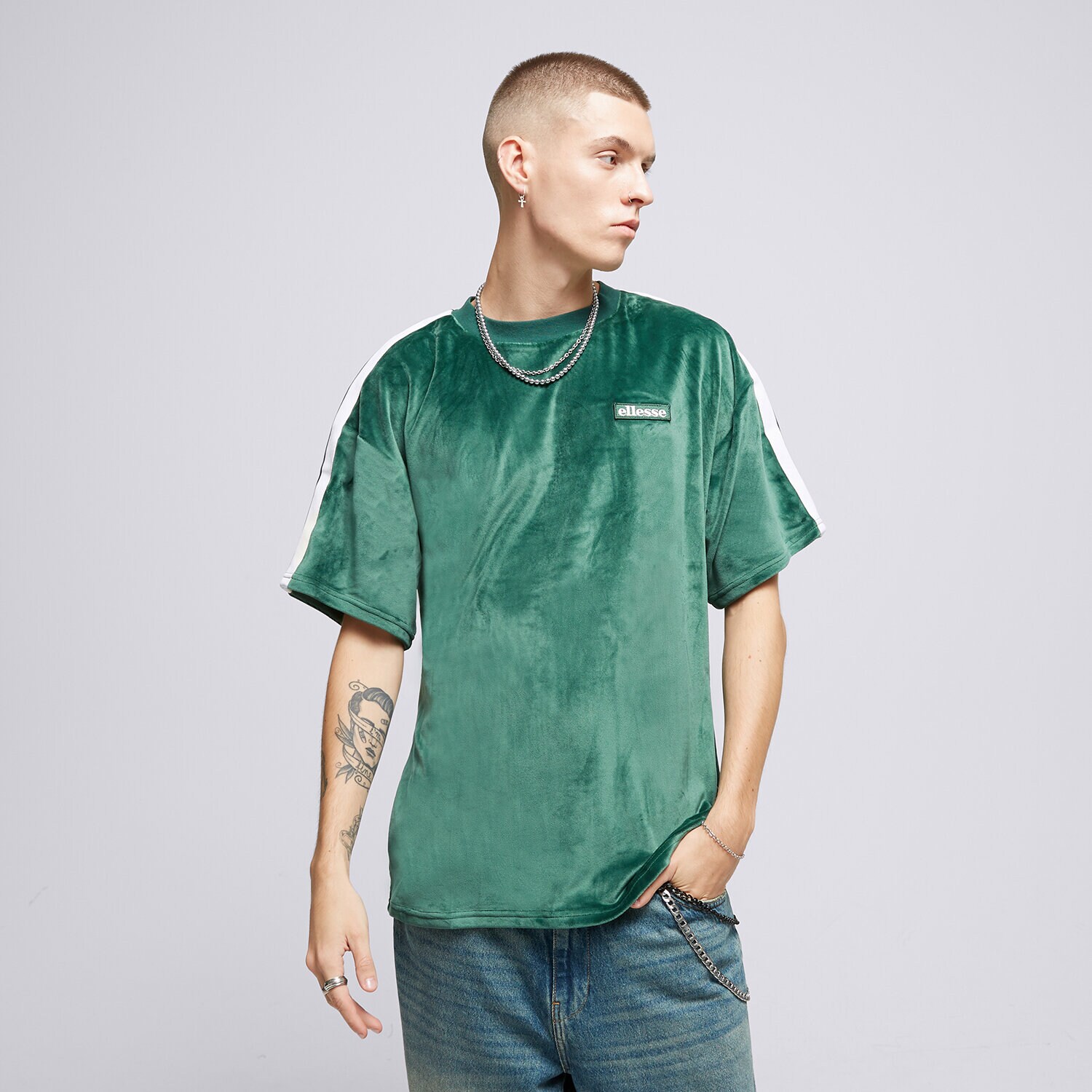 Muške majice ELLESSE T-SHIRT LORETTI TEE DGREEN SHT19006502 zelena