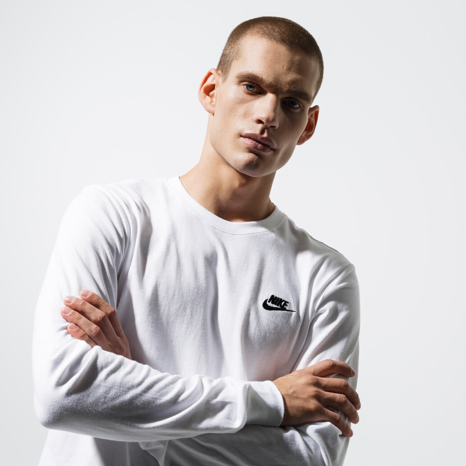 Muške majice NIKE T-SHIRT LS M NSW CLUB TEE - LS AR5193-100 bijela