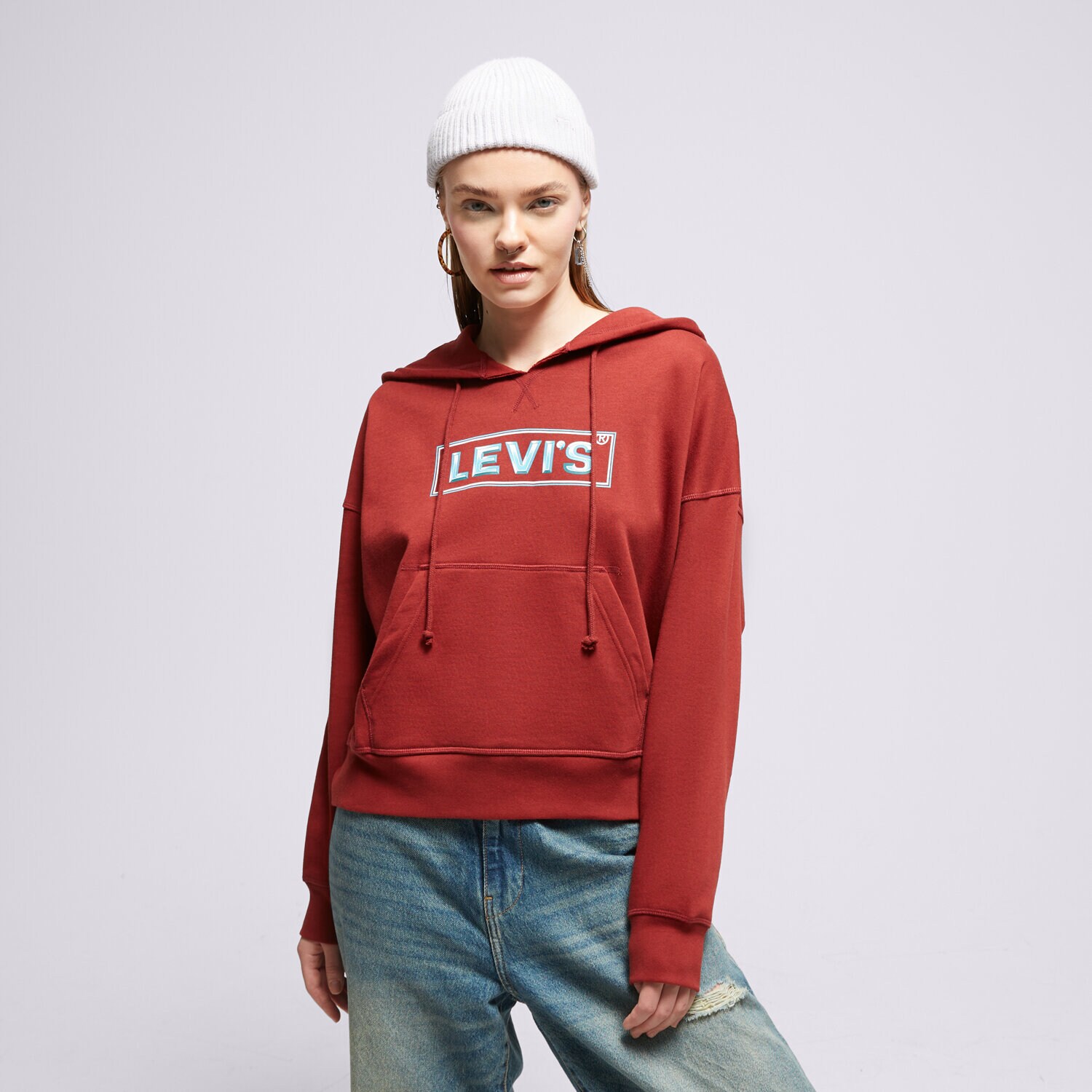 Ženske dukserice LEVI'S VESTA S KAPULJAČOM GR AUTHENTIC A5591-0007 bordo