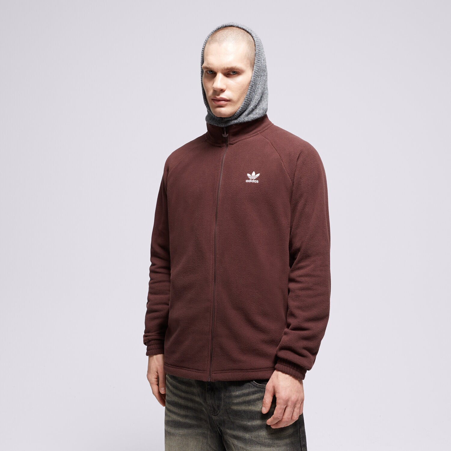 Muške dukserice ADIDAS RUNO TREFOIL FZ TEDD IK8383 smeđa